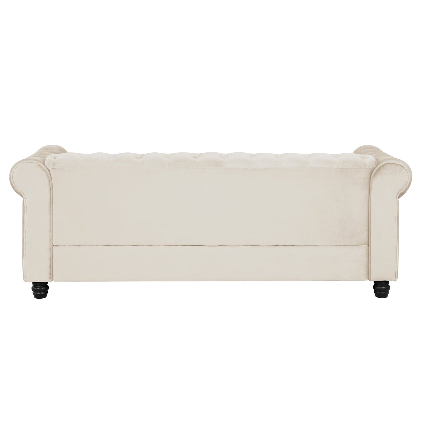 Canapé Chesterfield rembourré en velours Morden Fort avec tête de clou et pieds solides pour le salon