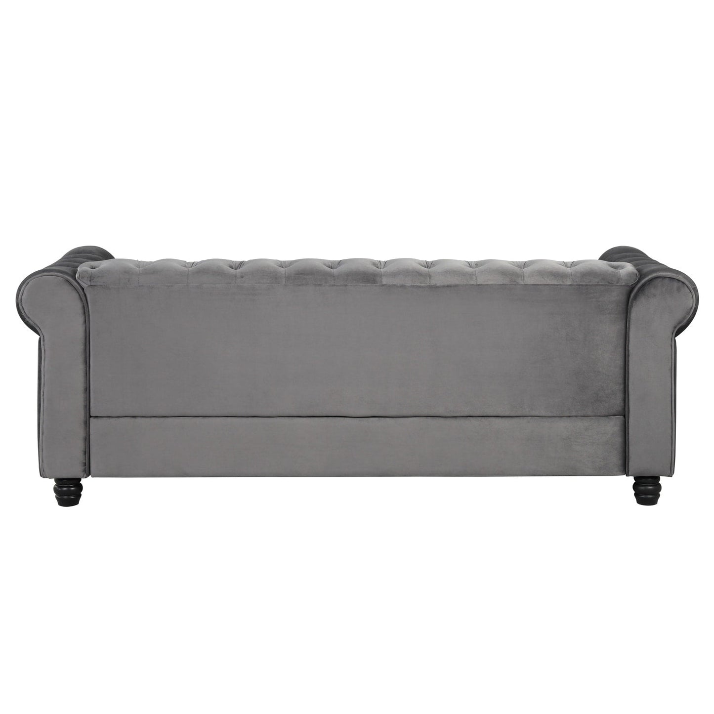 Canapé Chesterfield rembourré en velours Morden Fort avec tête de clou et pieds solides pour le salon