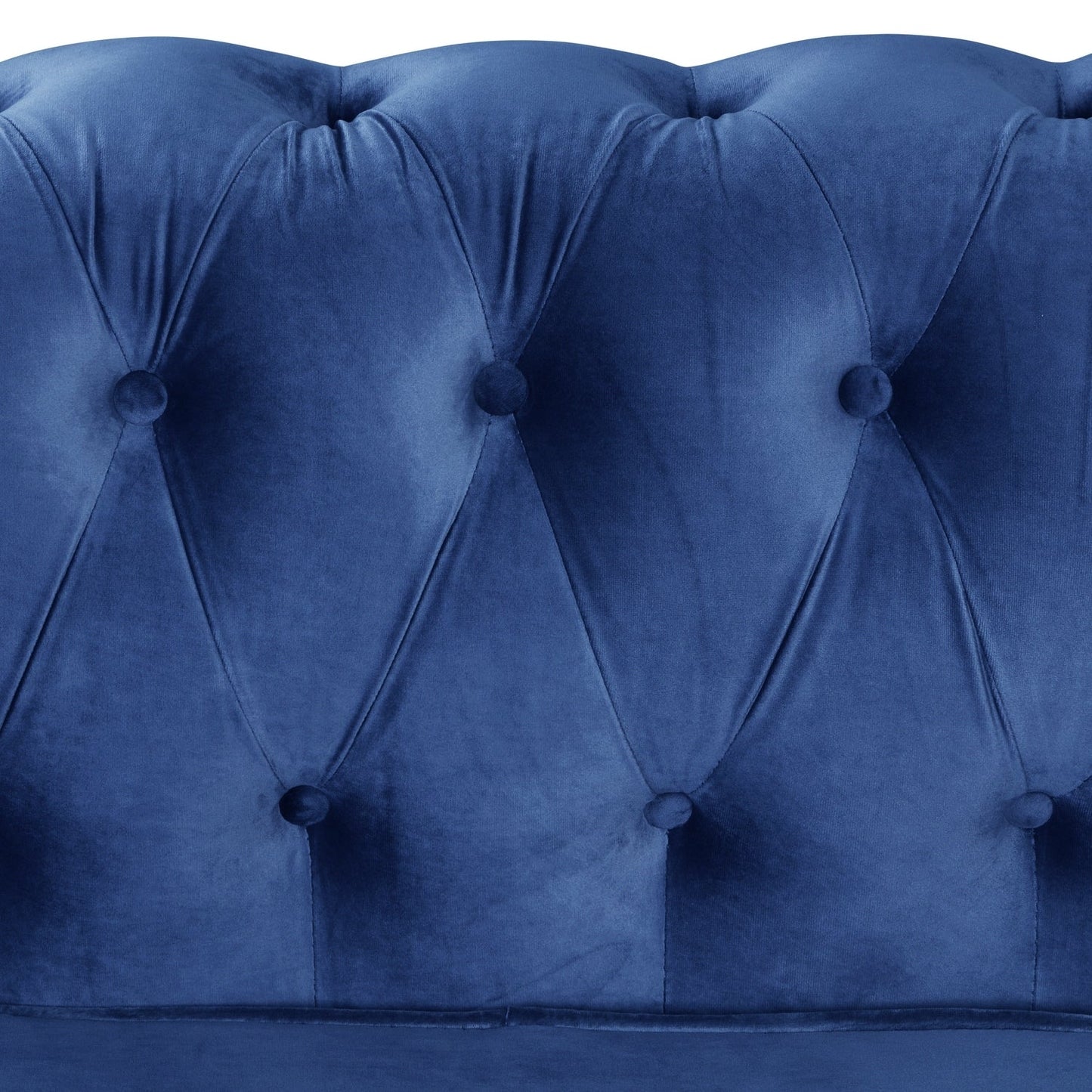 Canapé Chesterfield rembourré en velours Morden Fort avec tête de clou et pieds solides pour le salon