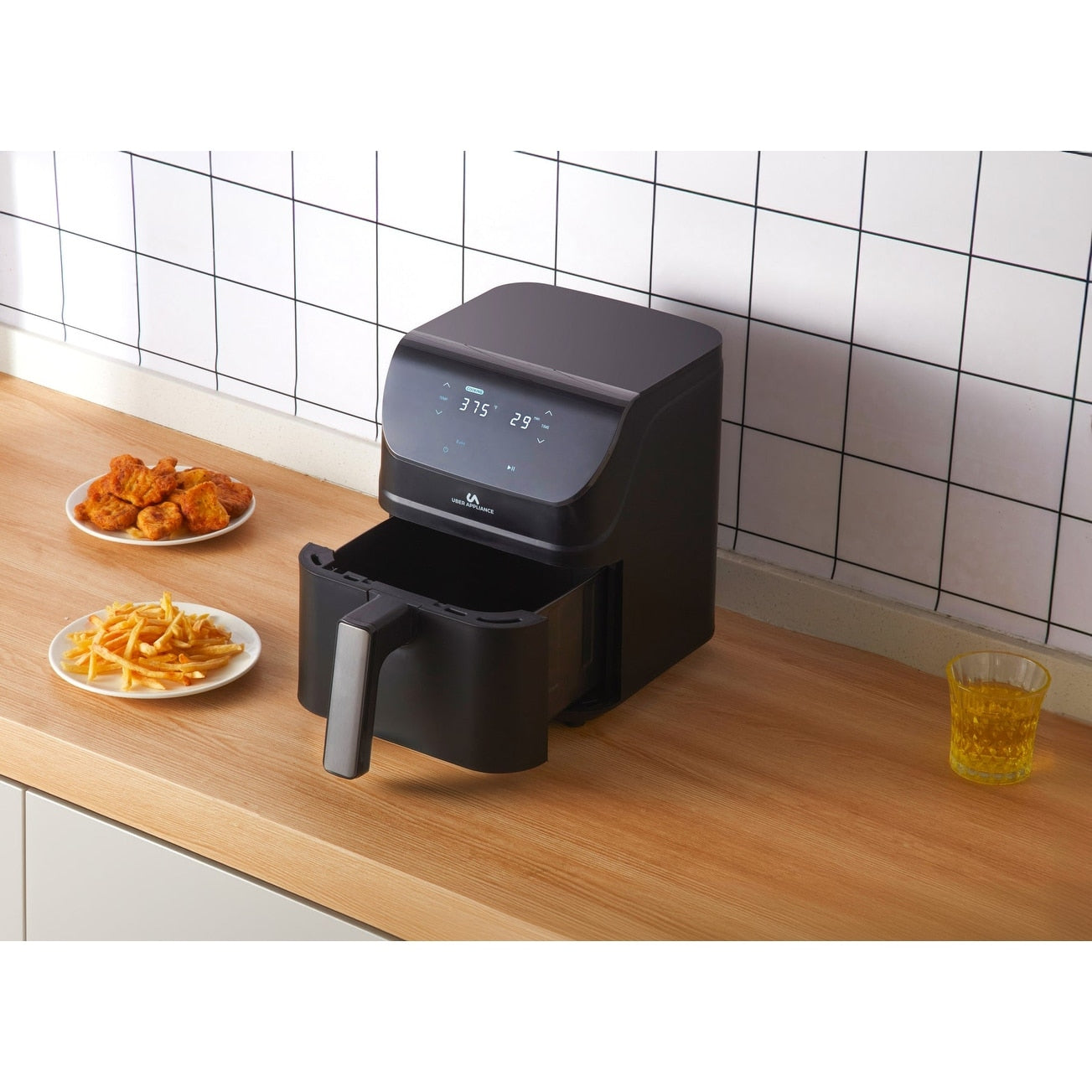 Uber Appliance Air fryer XL Deluxe - 5Qt Digital Display - Ceramic Non stick Non Toxic - 5 Quart