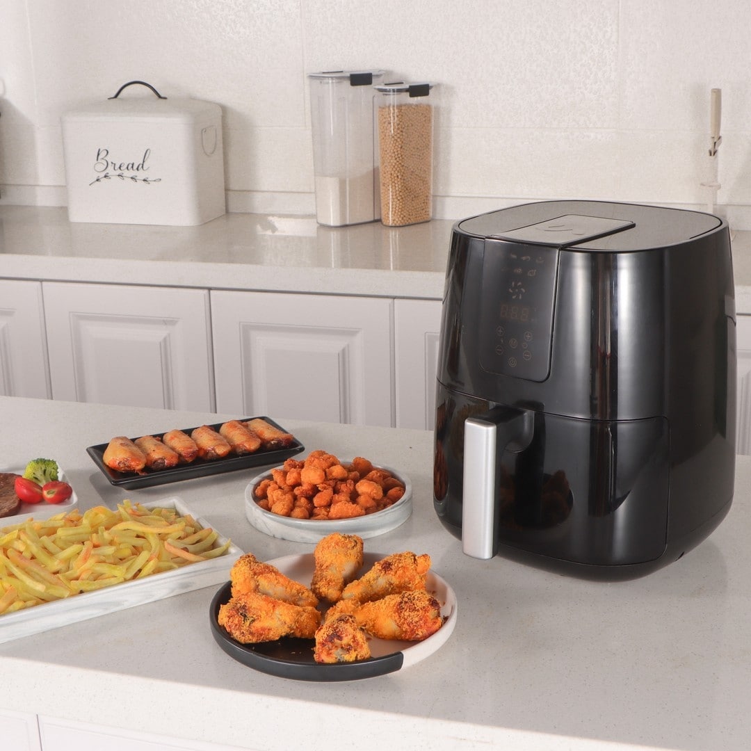 Uber Appliance Air fryer XL Deluxe - 5Qt Digital Display - Ceramic Non stick Non Toxic - 5 Quart