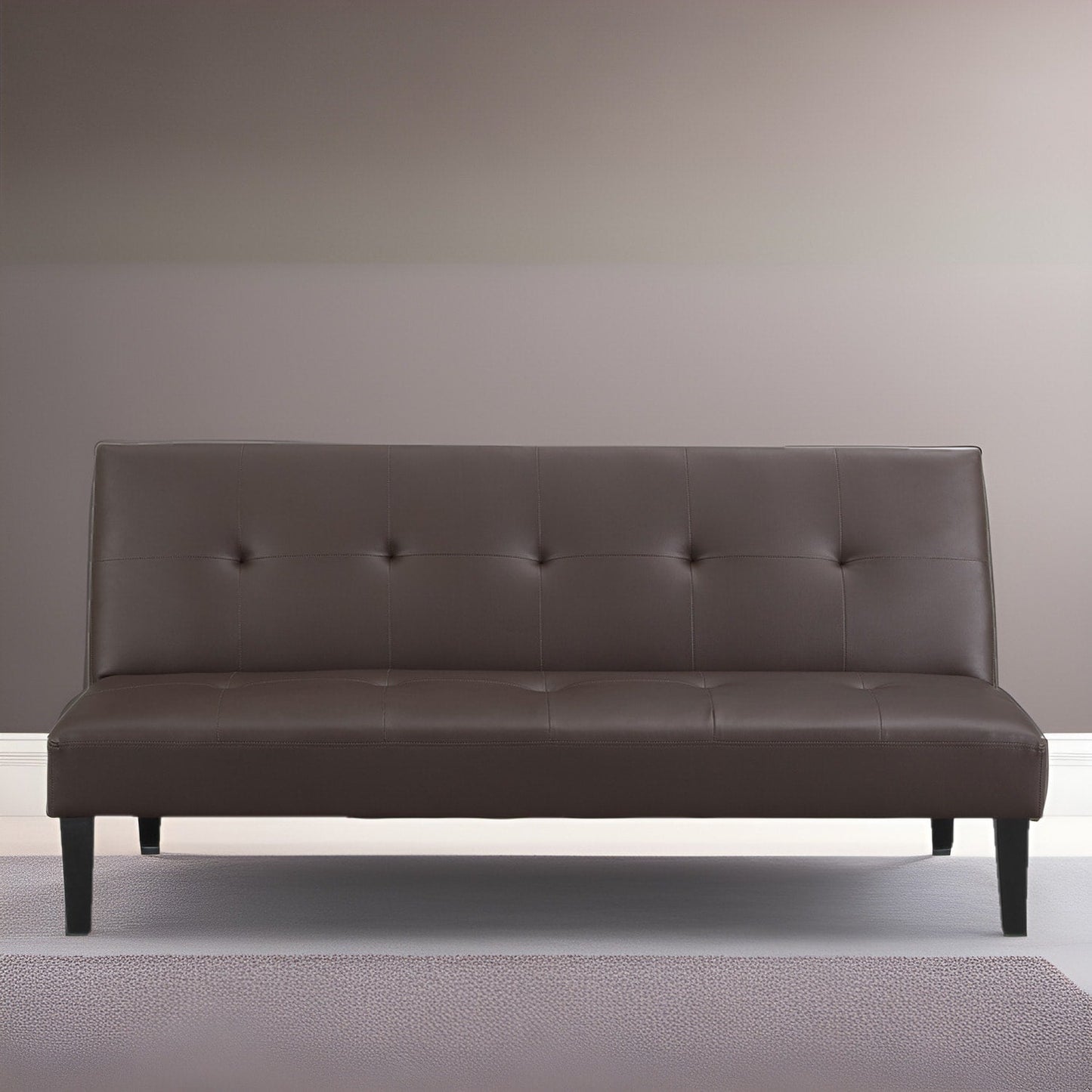 Collection ultime de canapés futons : canapé futon avec accoudoirs et porte-gobelets, canapé capitonné à boutons avec pieds en bois