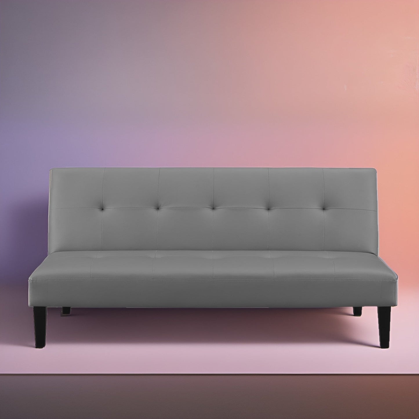 Collection ultime de canapés futons : canapé futon avec accoudoirs et porte-gobelets, canapé capitonné à boutons avec pieds en bois