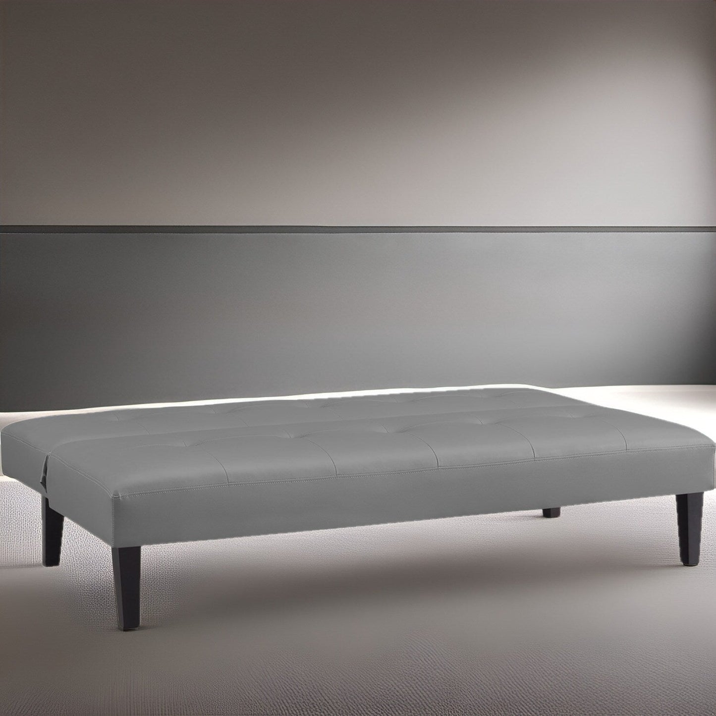 Collection ultime de canapés futons : canapé futon avec accoudoirs et porte-gobelets, canapé capitonné à boutons avec pieds en bois