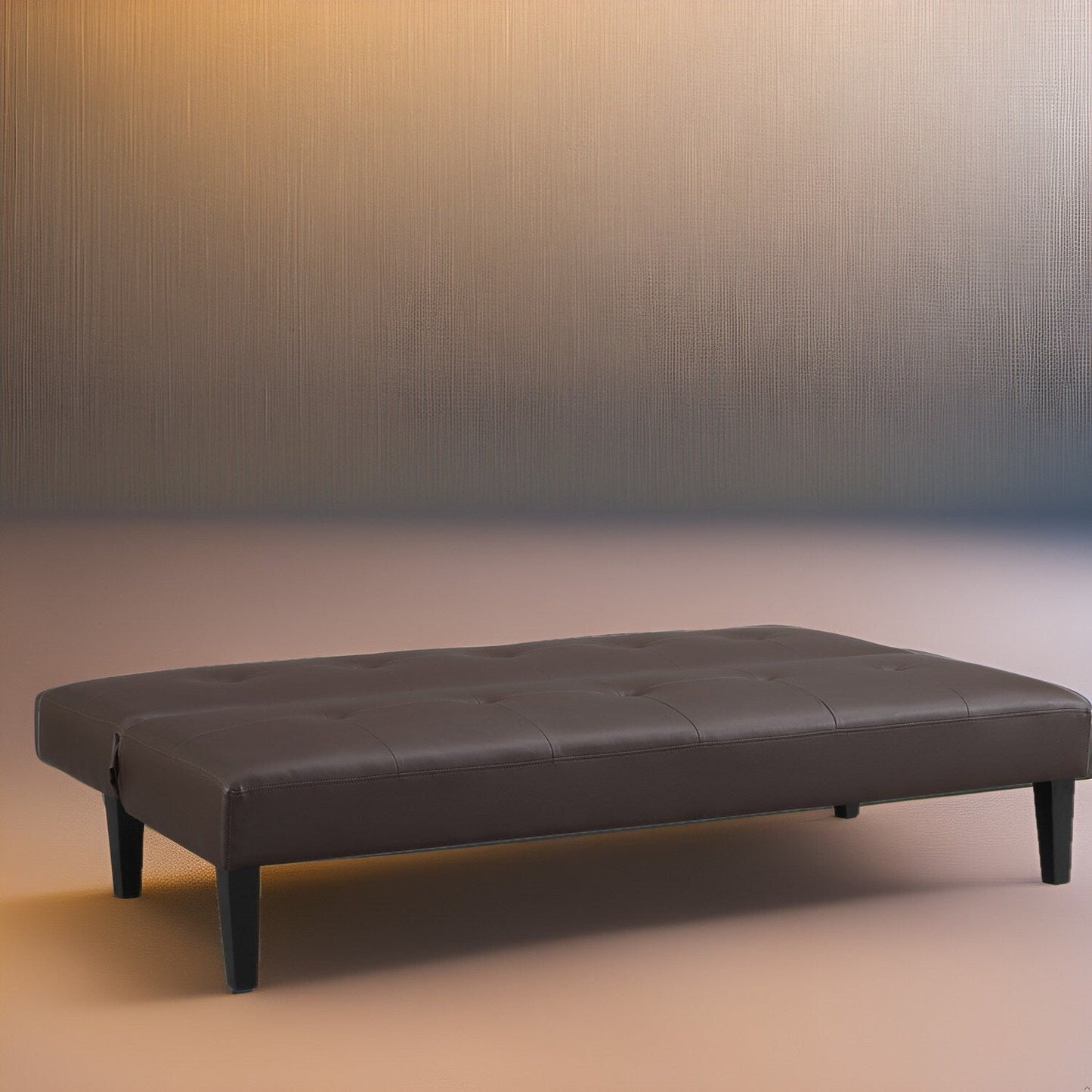 Collection ultime de canapés futons : canapé futon avec accoudoirs et porte-gobelets, canapé capitonné à boutons avec pieds en bois