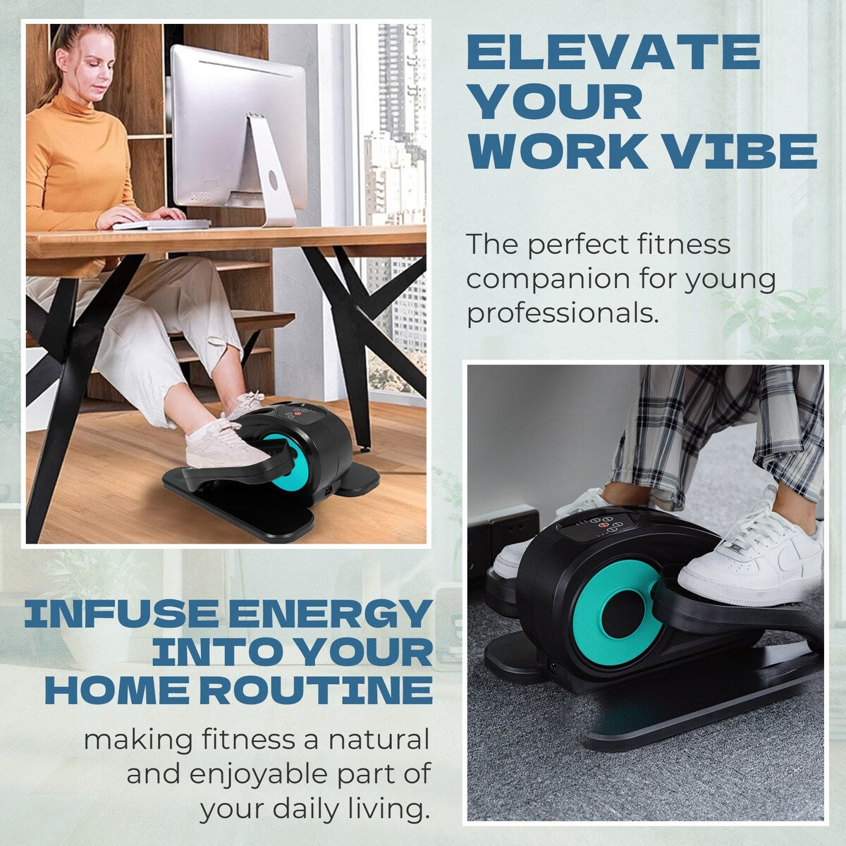 Under Desk Elliptical Machine, Elliptical Trainer with Remote Control Seated Pedal Exerciser for Seniors Adults and Teens