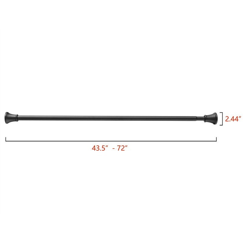 Utopia Alley Adjustable 72-Inch Shower Curtain Tension Rod - Rust-Proof Aluminum with Rubber End Cap, No Drill Installation
