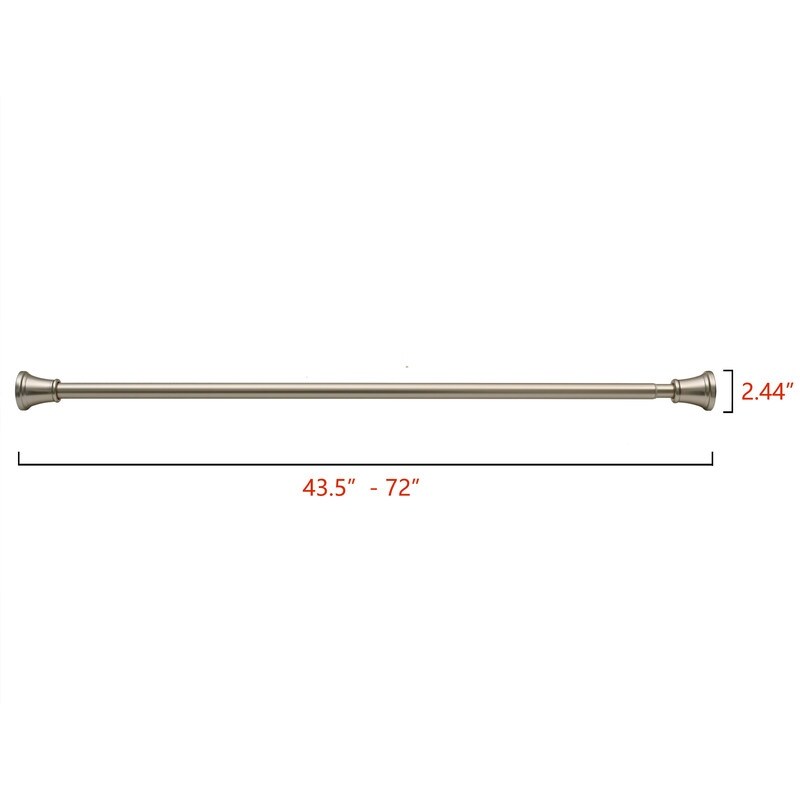 Utopia Alley Adjustable 72-Inch Shower Curtain Tension Rod - Rust-Proof Aluminum with Rubber End Cap, No Drill Installation