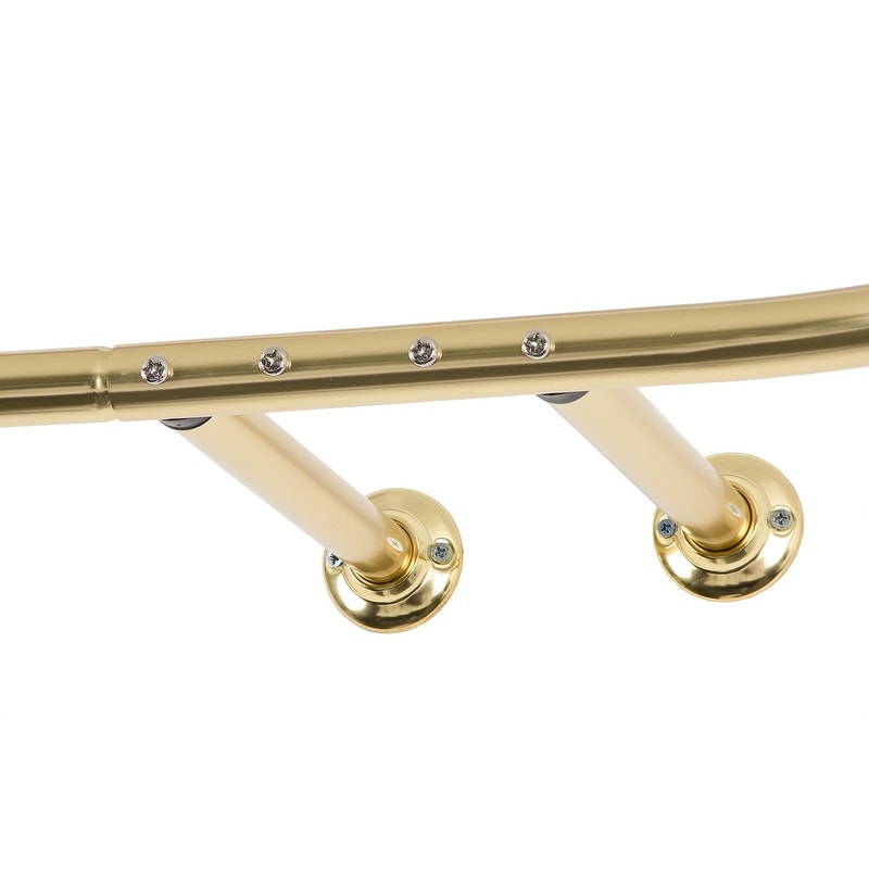 Utopia Alley Rustproof Aluminum Hoop Shower Rod With Ceiling Support for Clawfoot Tub, 46 * 22 in