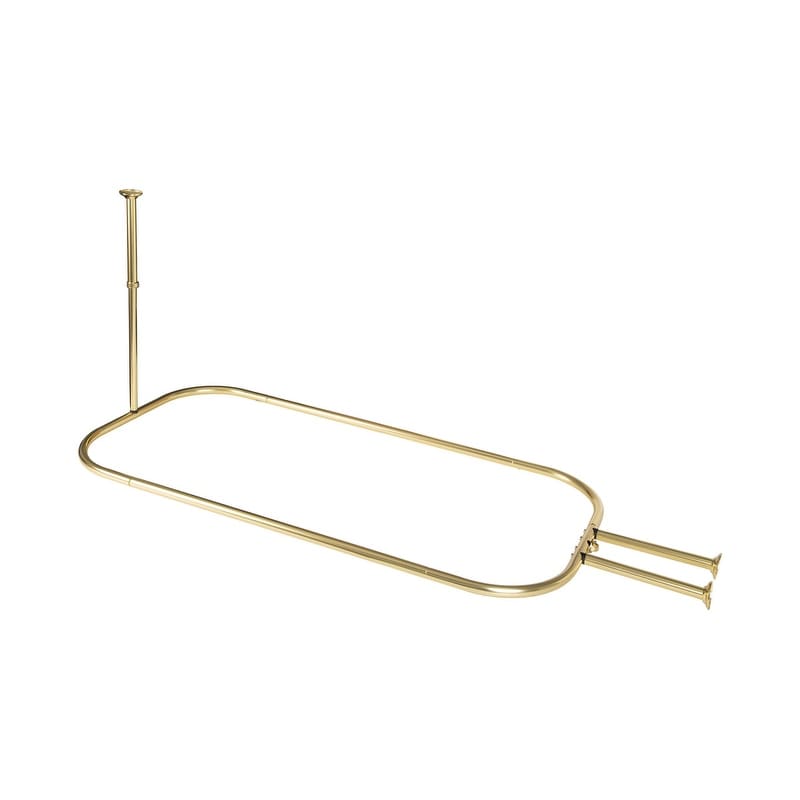 Utopia Alley Rustproof Aluminum Hoop Shower Rod With Ceiling Support for Clawfoot Tub, 46 * 22 in