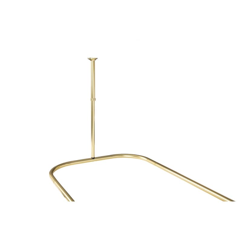 Utopia Alley Rustproof Aluminum Hoop Shower Rod With Ceiling Support for Clawfoot Tub, 46 * 22 in