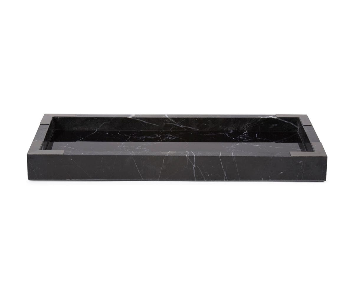 Plateau en marbre miroir noir