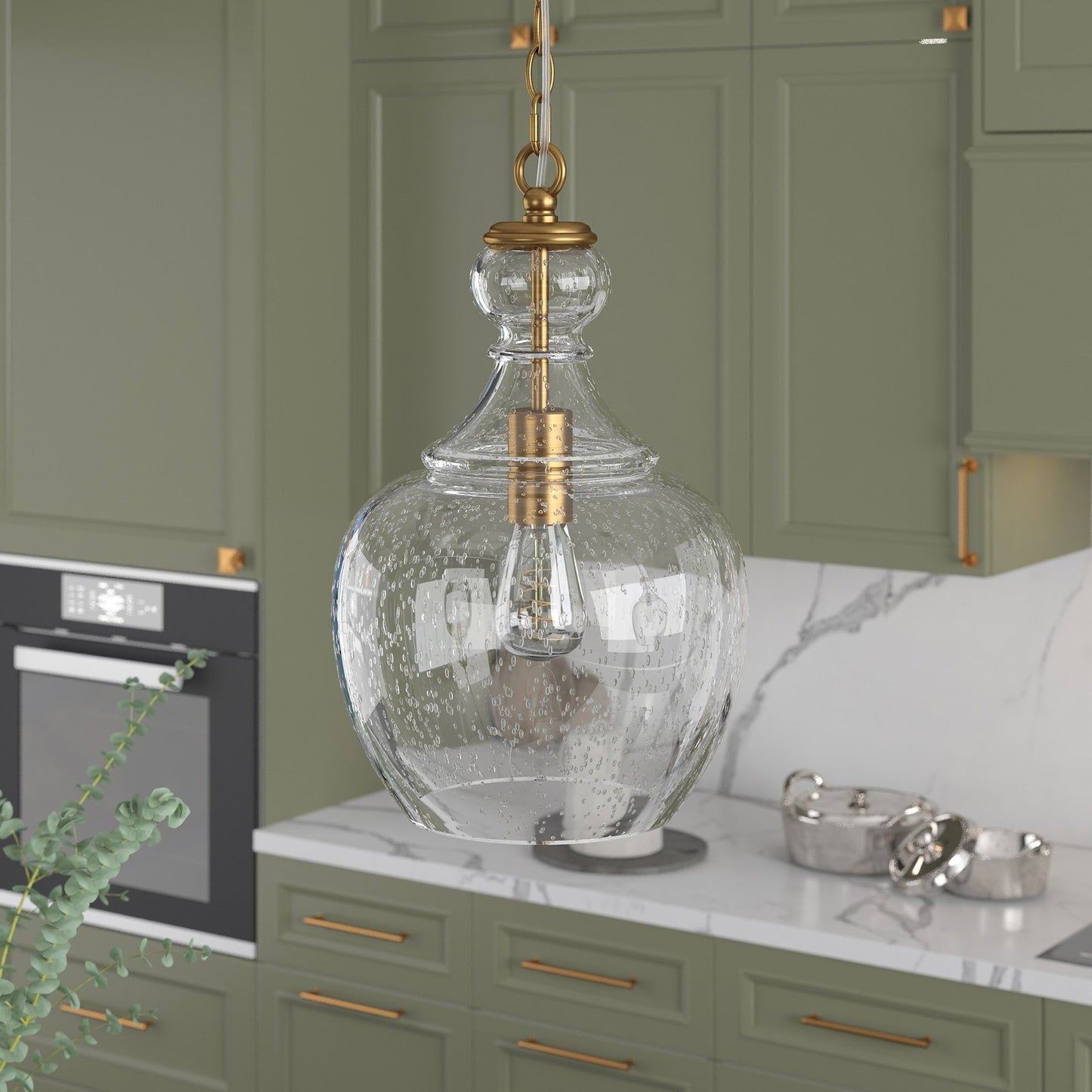 Verona 11 Wide Pendant with Glass Shade - 11 Wide