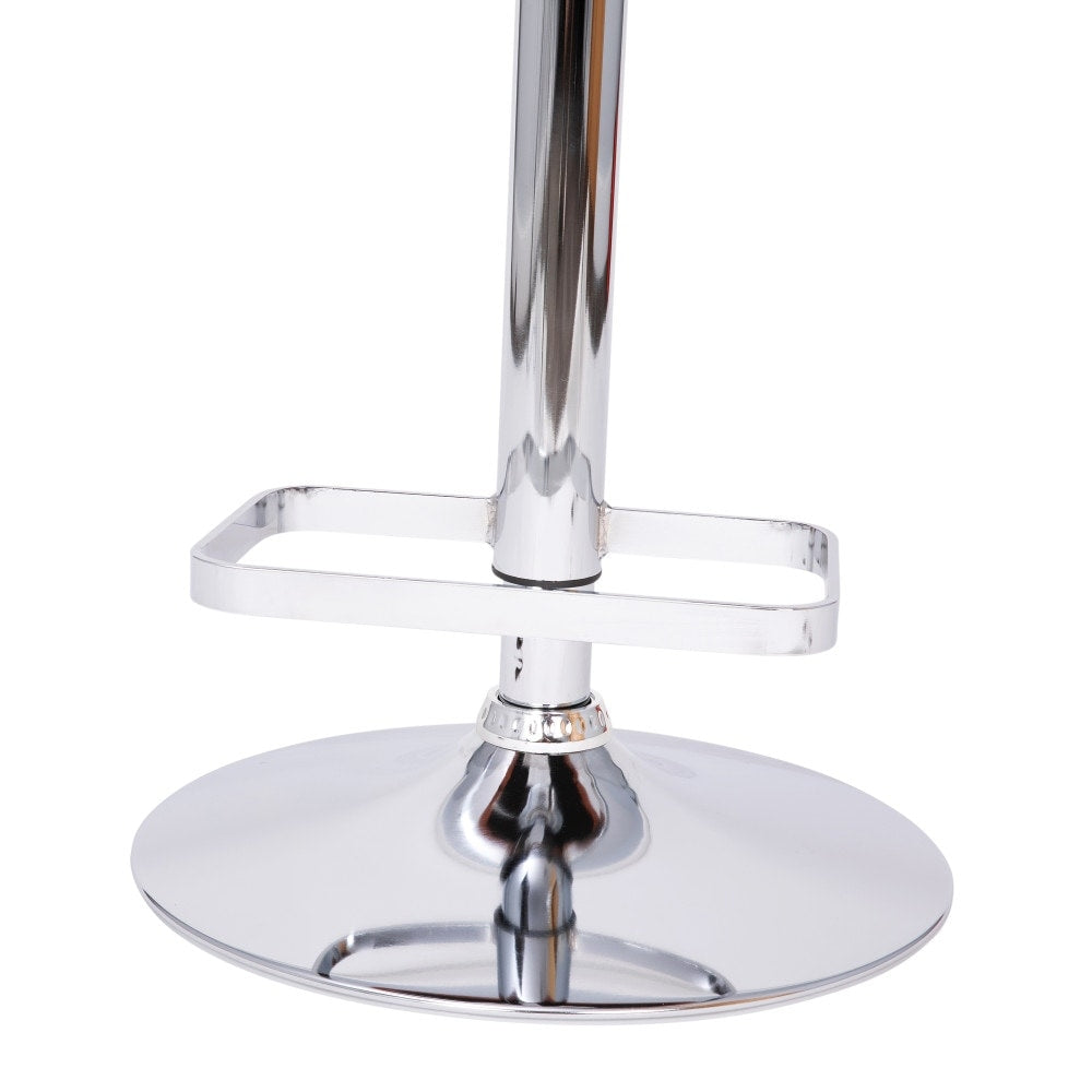 Modern Upholstered Adjustable-Height Barstool with Rounded Back