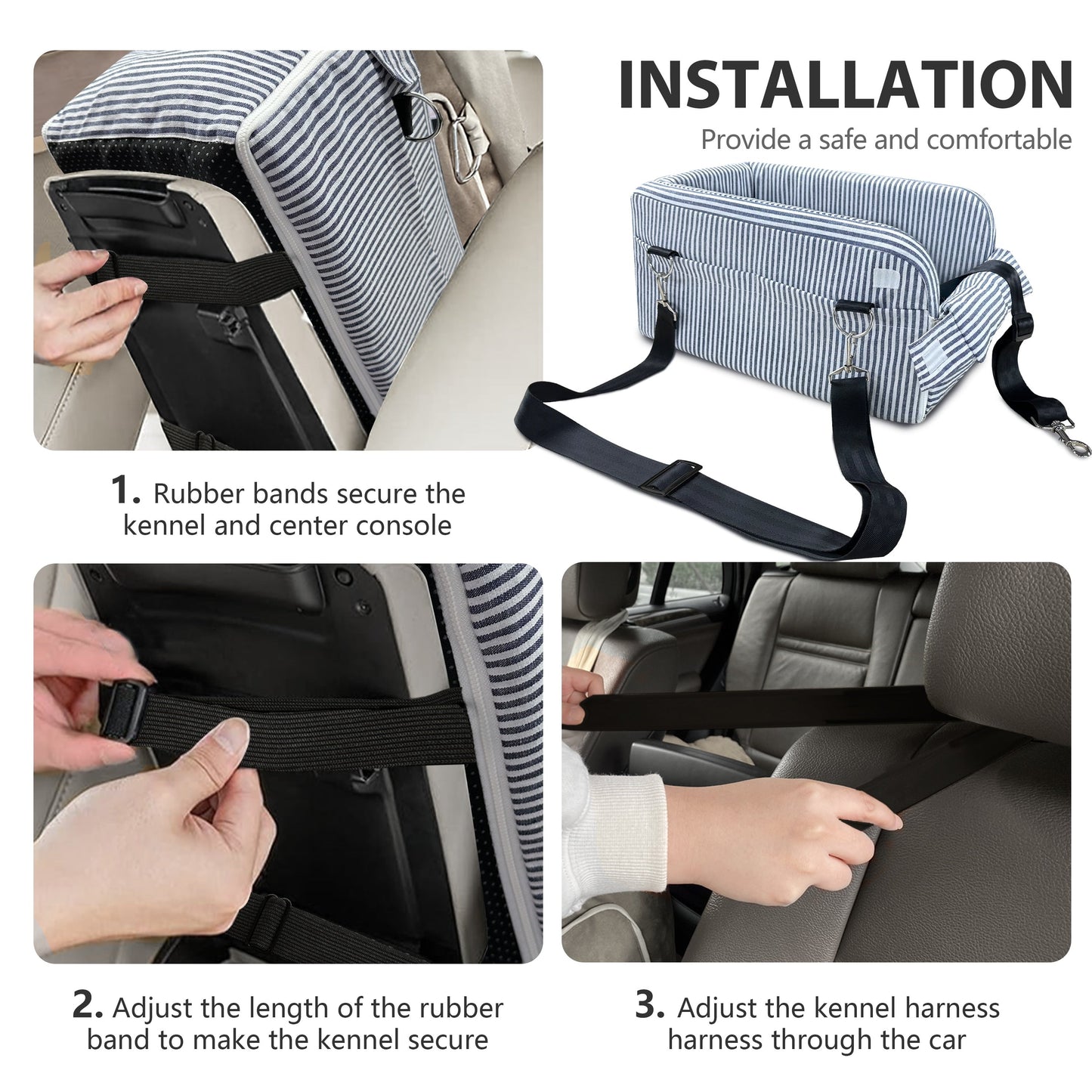 WOWMAX Small Dog Car Seat for Center Console Pet Booster Seat for Car Cat Carrier