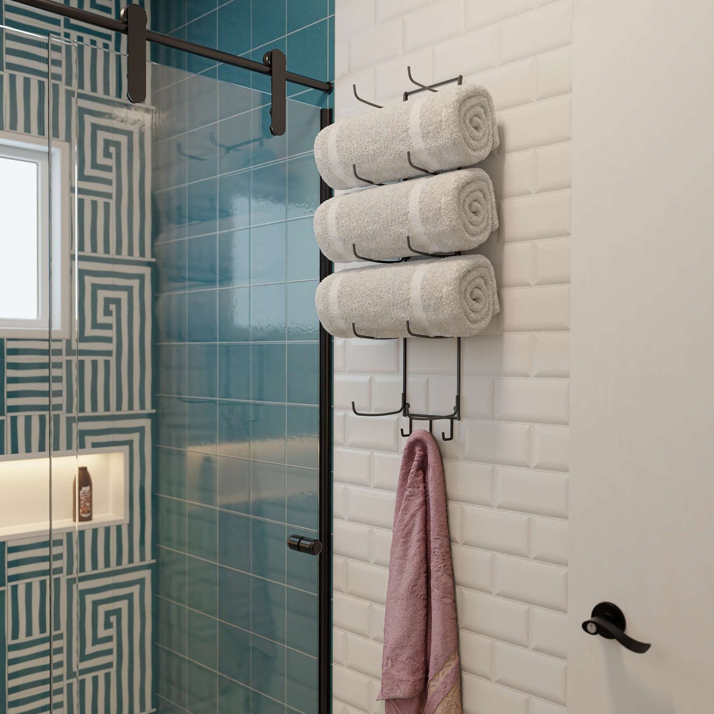 Wallniture Boto Towel Rack, Rustic Wall Decor Bathroom Organizer