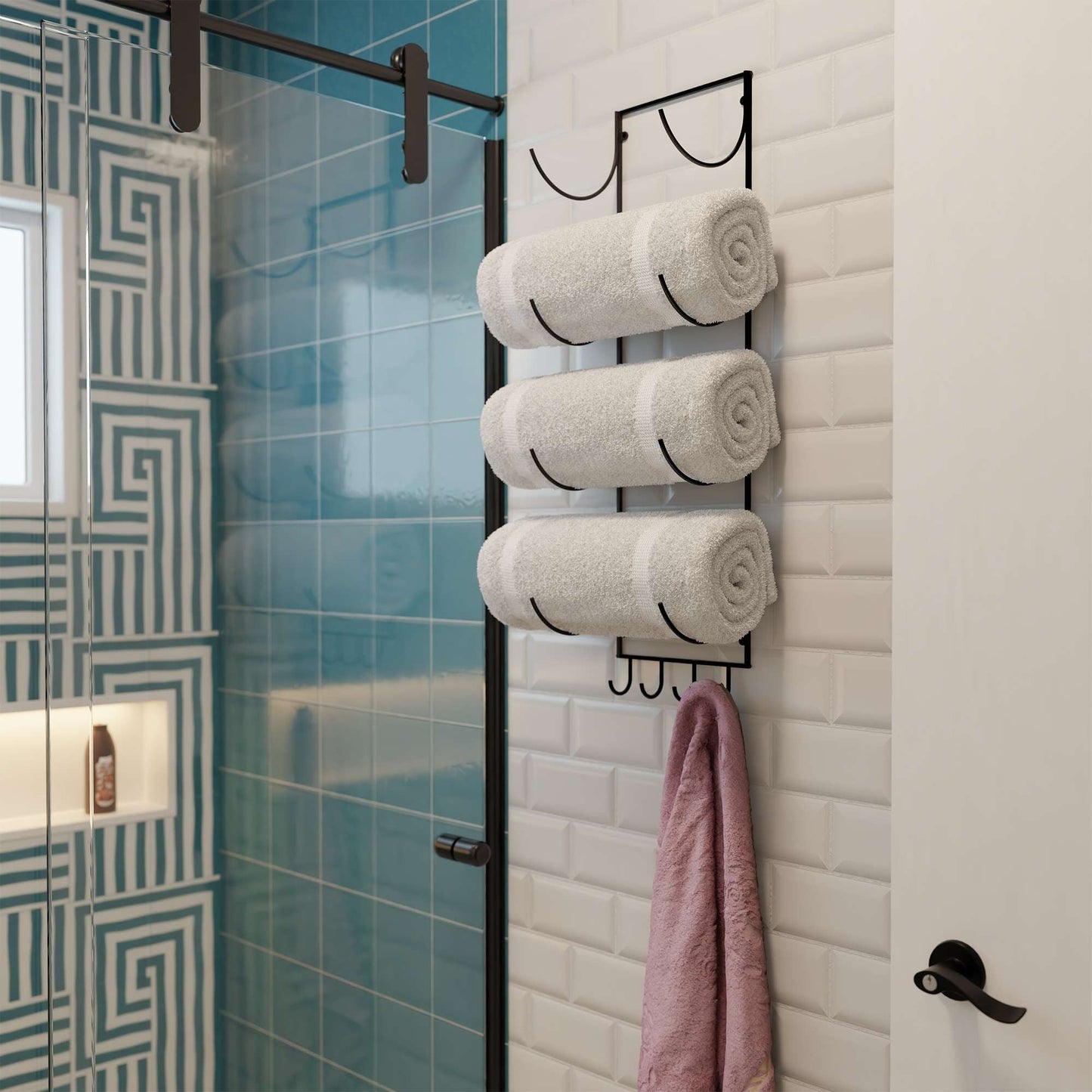 Wallniture Boto Towel Rack, Rustic Wall Decor Bathroom Organizer