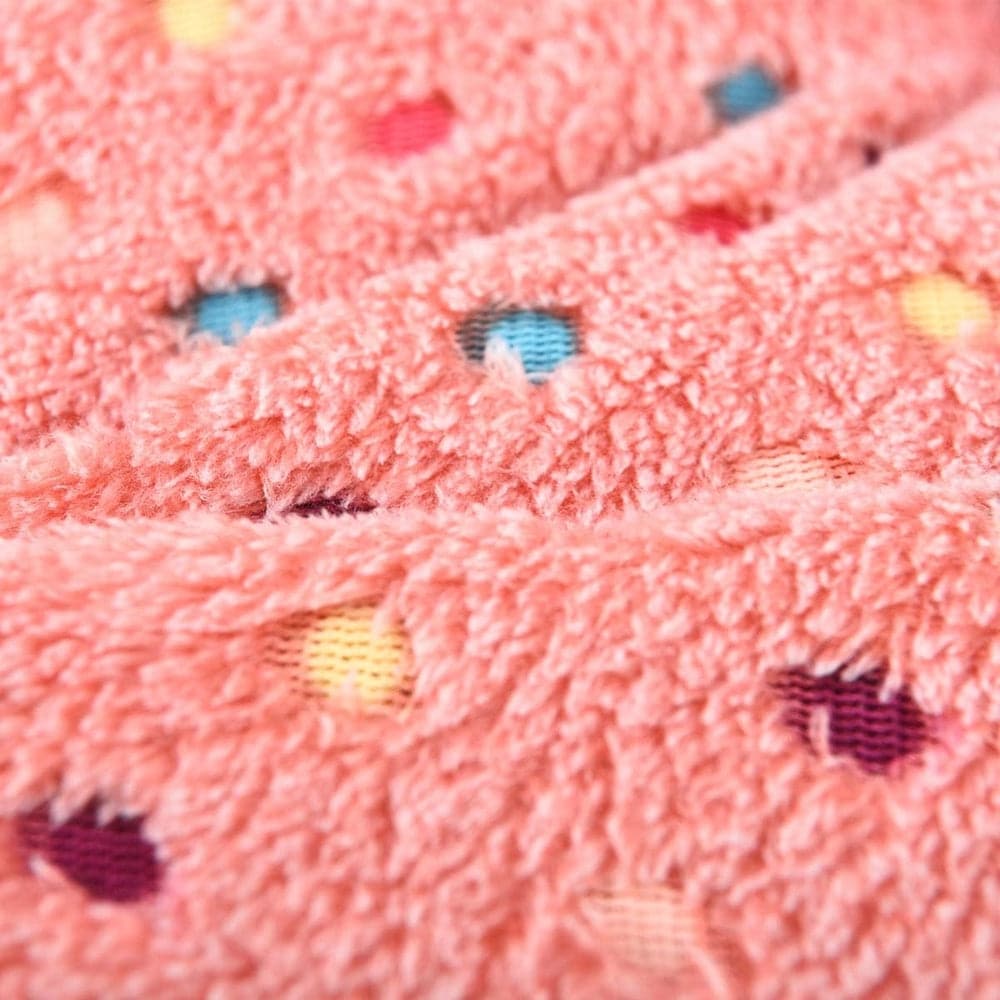 Warm & Cozy Pet Bed for Dogs and Cats (Pink Polka Dots) - 29.5 x 22.8 x 7.5
