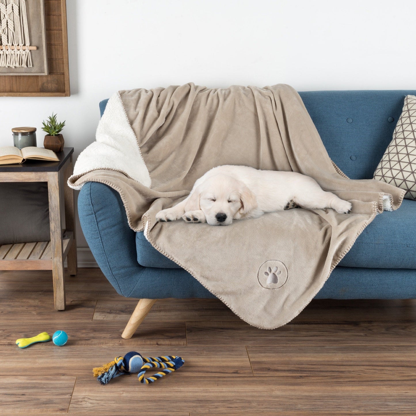 Waterproof Blanket for Dogs and Cats - Reversible Throw for Couch, Bed, or Car