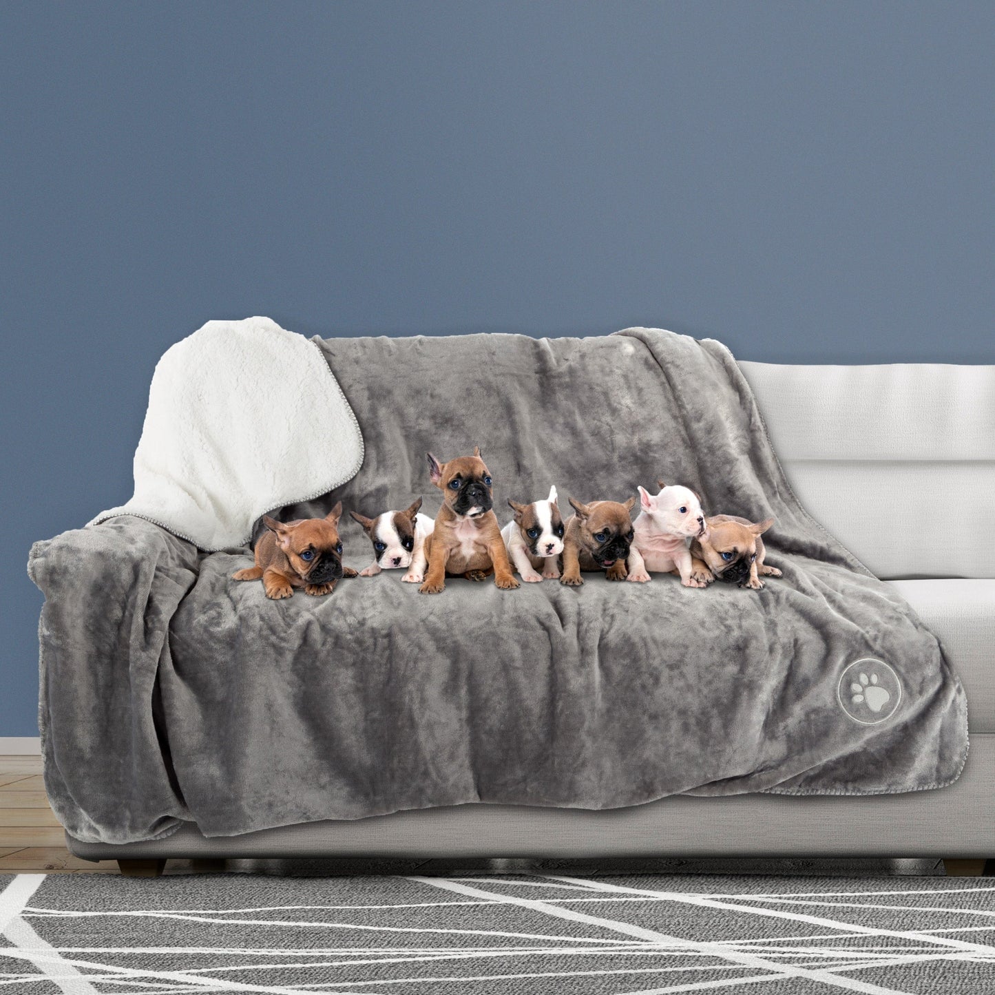 Waterproof Blanket for Dogs and Cats - Reversible Throw for Couch, Bed, or Car