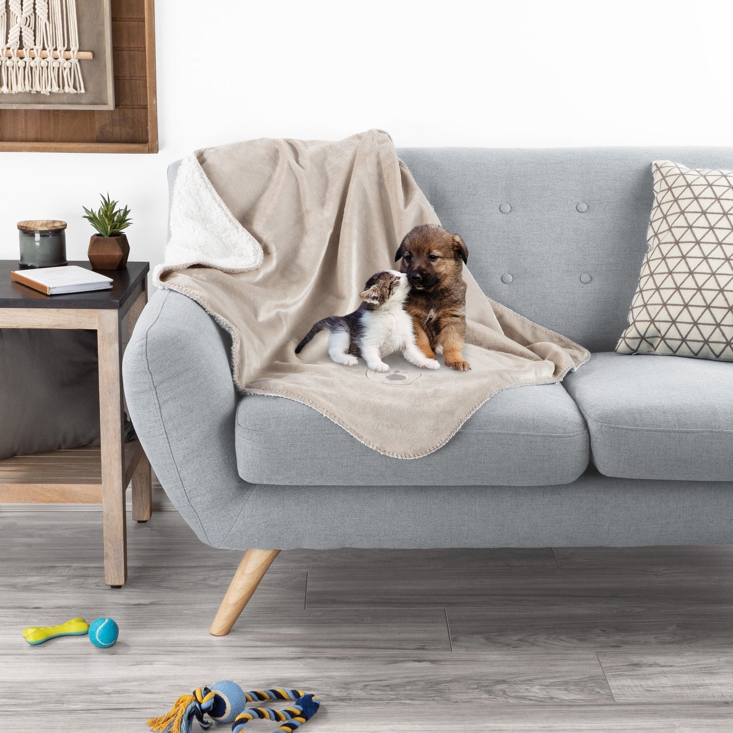 Waterproof Blanket for Dogs and Cats - Reversible Throw for Couch, Bed, or Car