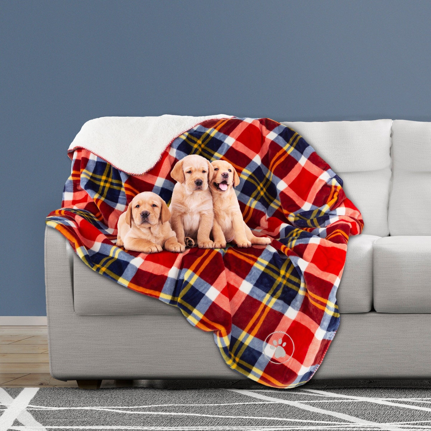 Waterproof Blanket for Dogs and Cats - Reversible Throw for Couch, Bed, or Car