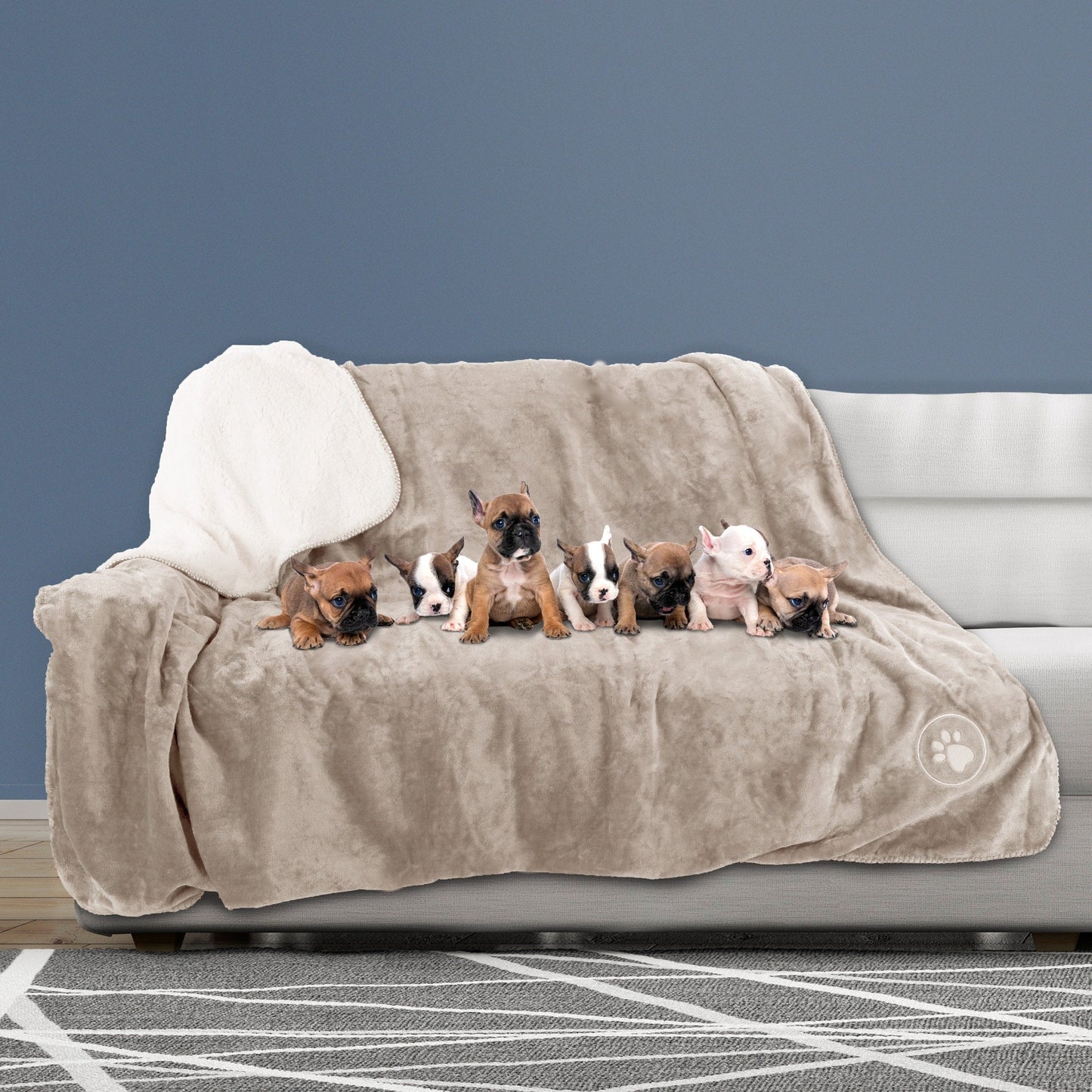 Waterproof Blanket for Dogs and Cats - Reversible Throw for Couch, Bed, or Car