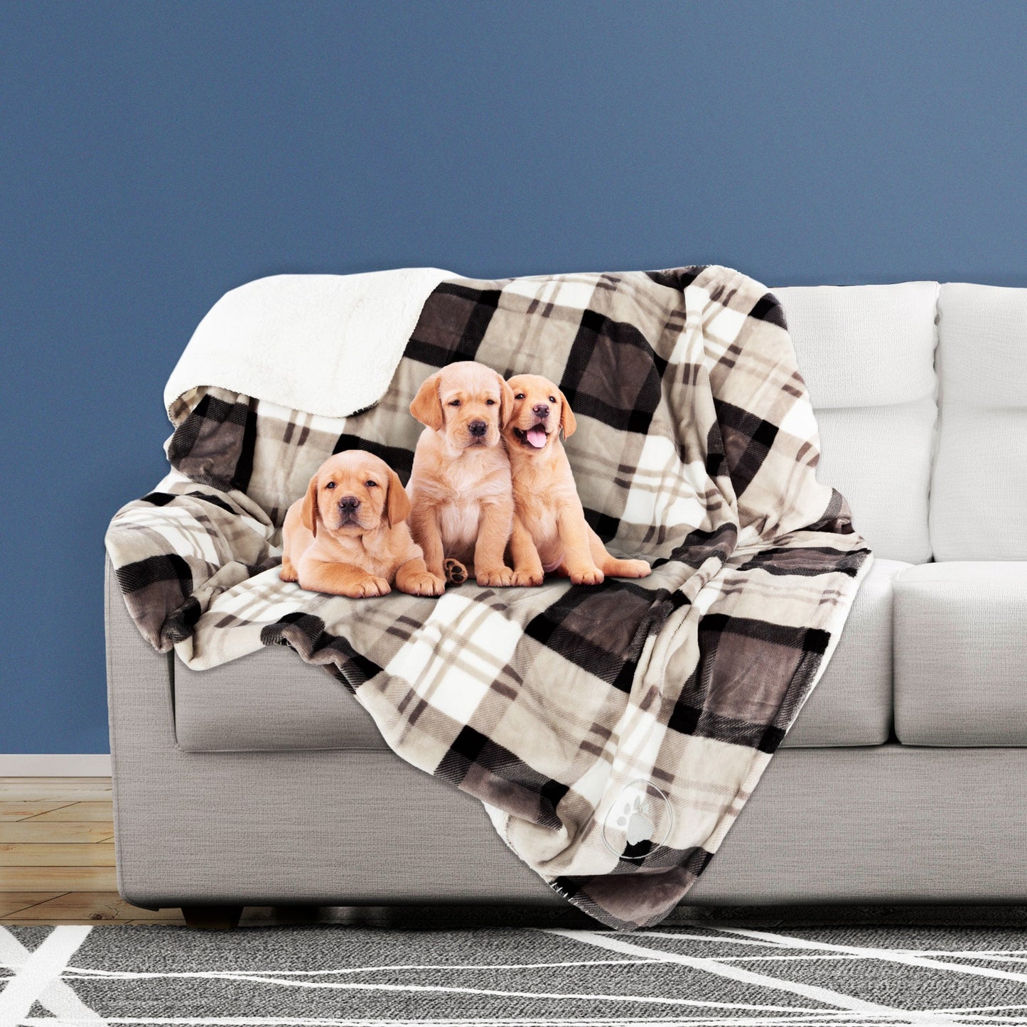 Waterproof Blanket for Dogs and Cats - Reversible Throw for Couch, Bed, or Car