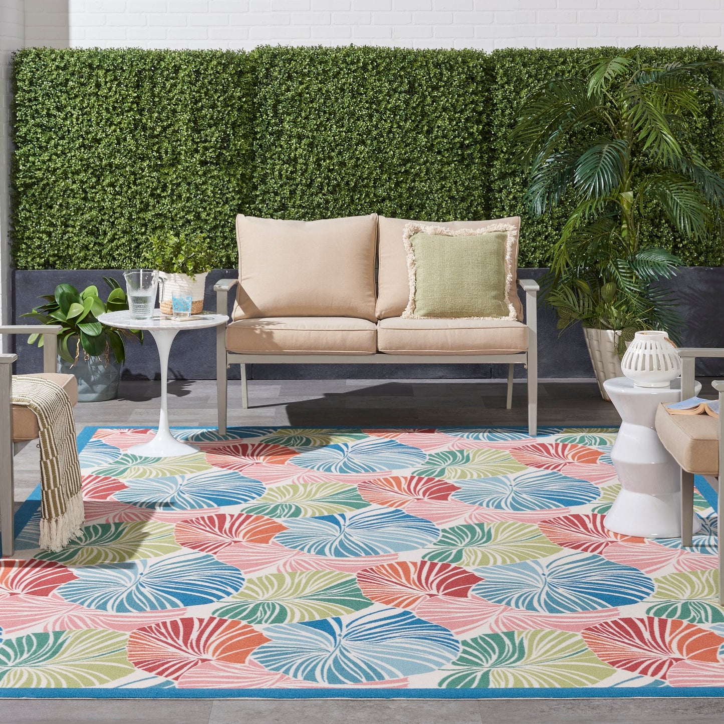 Waverly Sun N' Shade Modern Botanical Indoor/Outdoor Area Rug