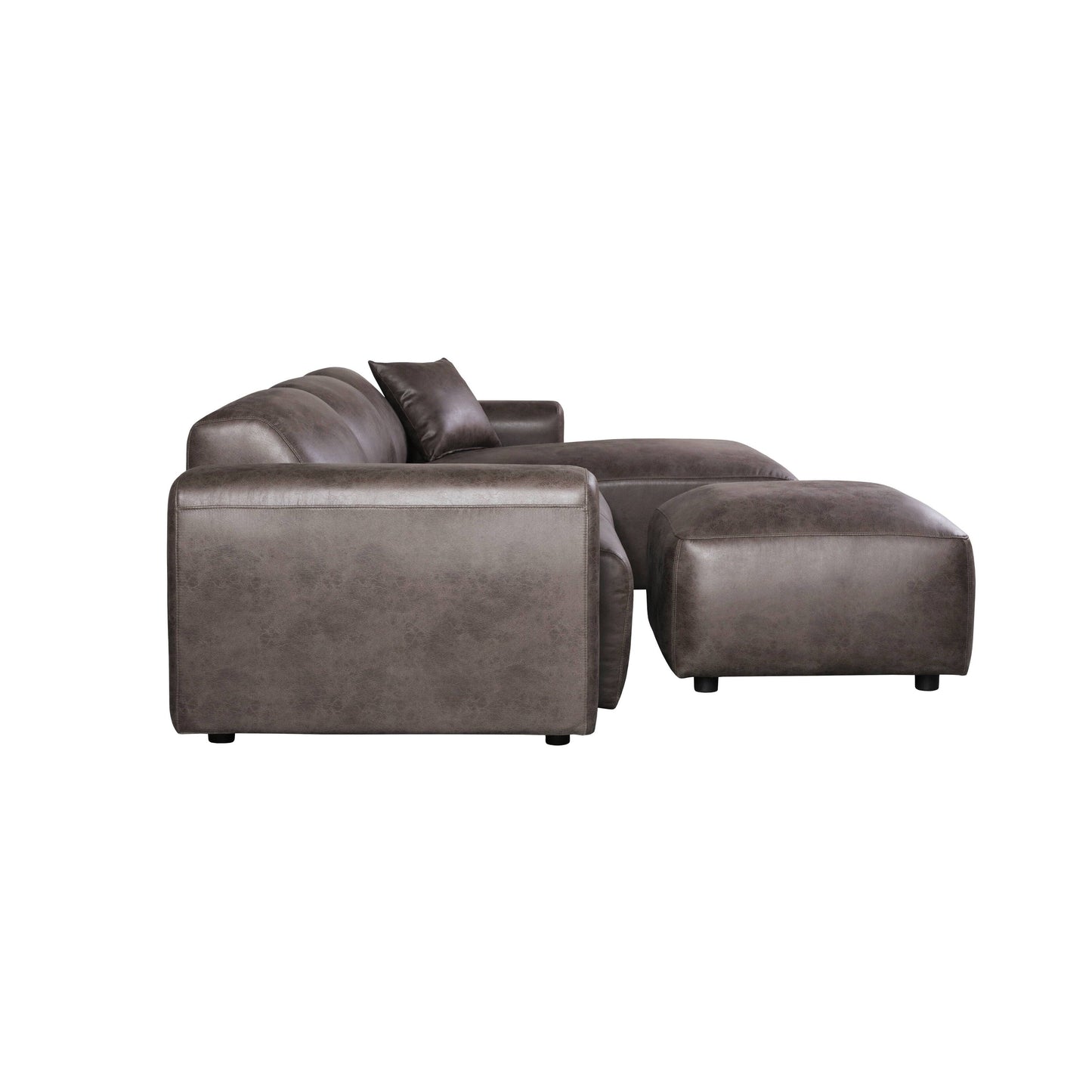 Ensemble de salon sectionnel rembourré Whisper avec chaises modulaires, accoudoirs amovibles et pouf
