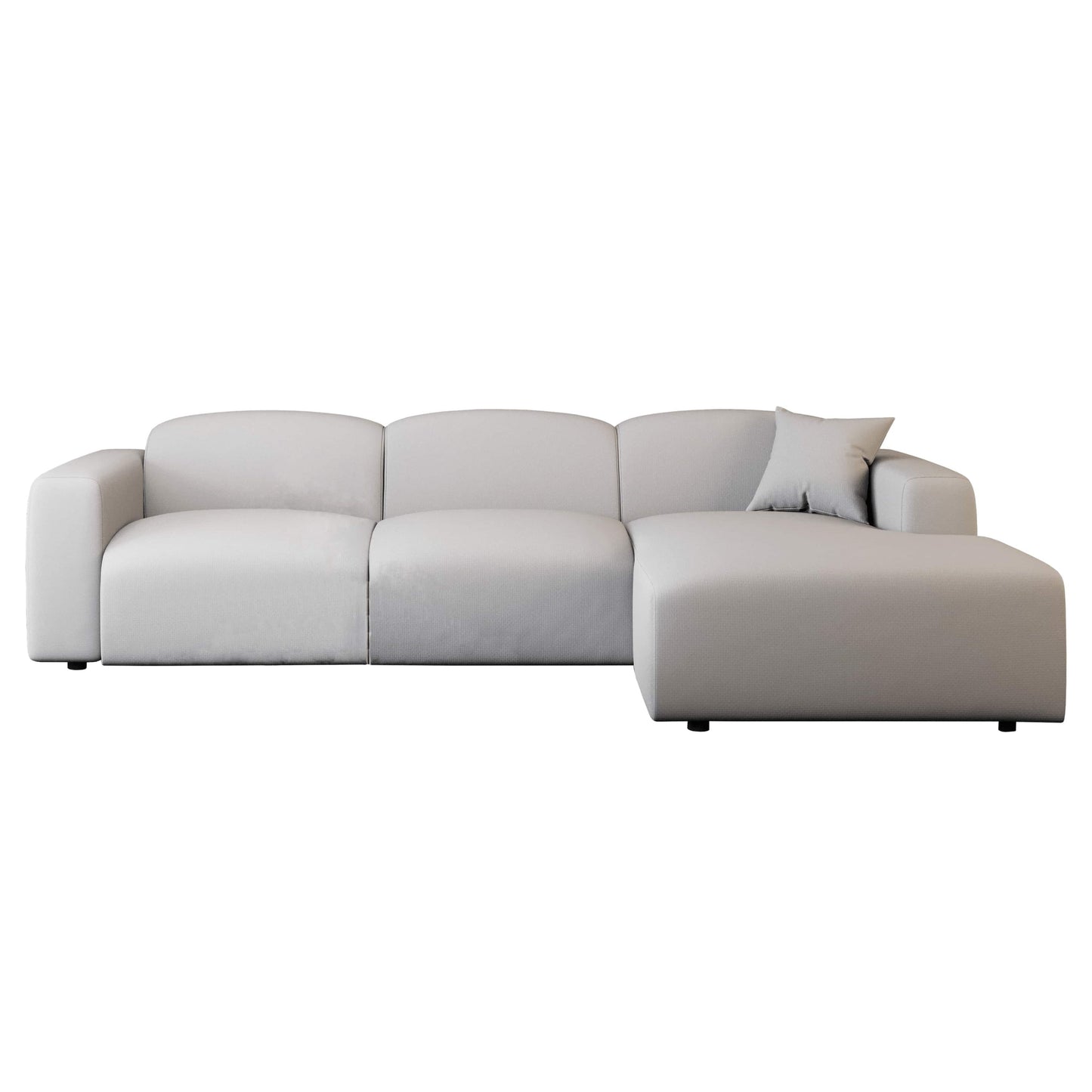 Ensemble de salon sectionnel rembourré Whisper avec chaises modulaires, accoudoirs amovibles et pouf