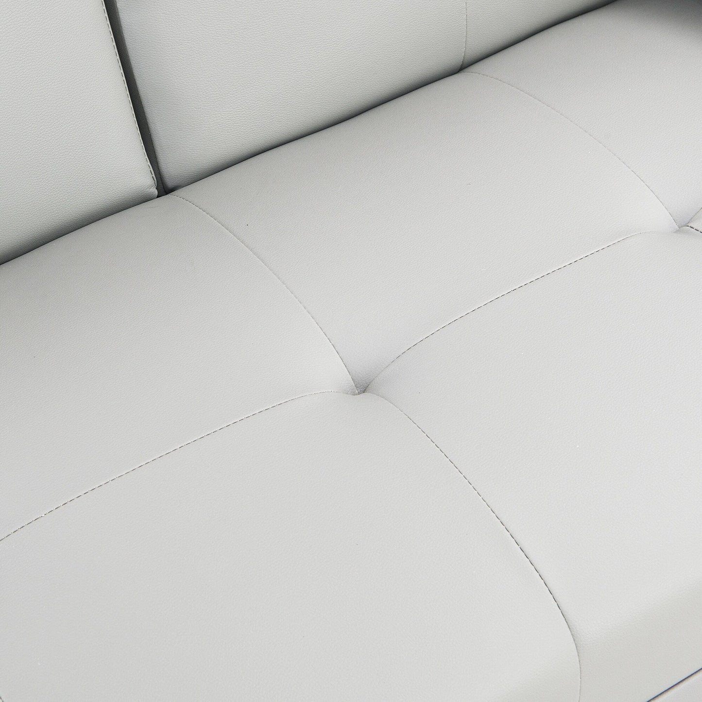 Canapé-lit causeuse en PVC blanc 66,1 avec cadre en bois et pieds en acier inoxydable pour salon