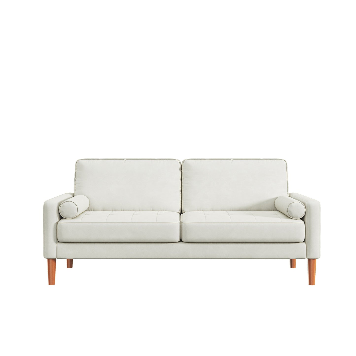 Canapé 3 places rembourré blanc de 171 cm, avec cadre en bois massif, coussins en mousse haute densité, assemblage sans outil