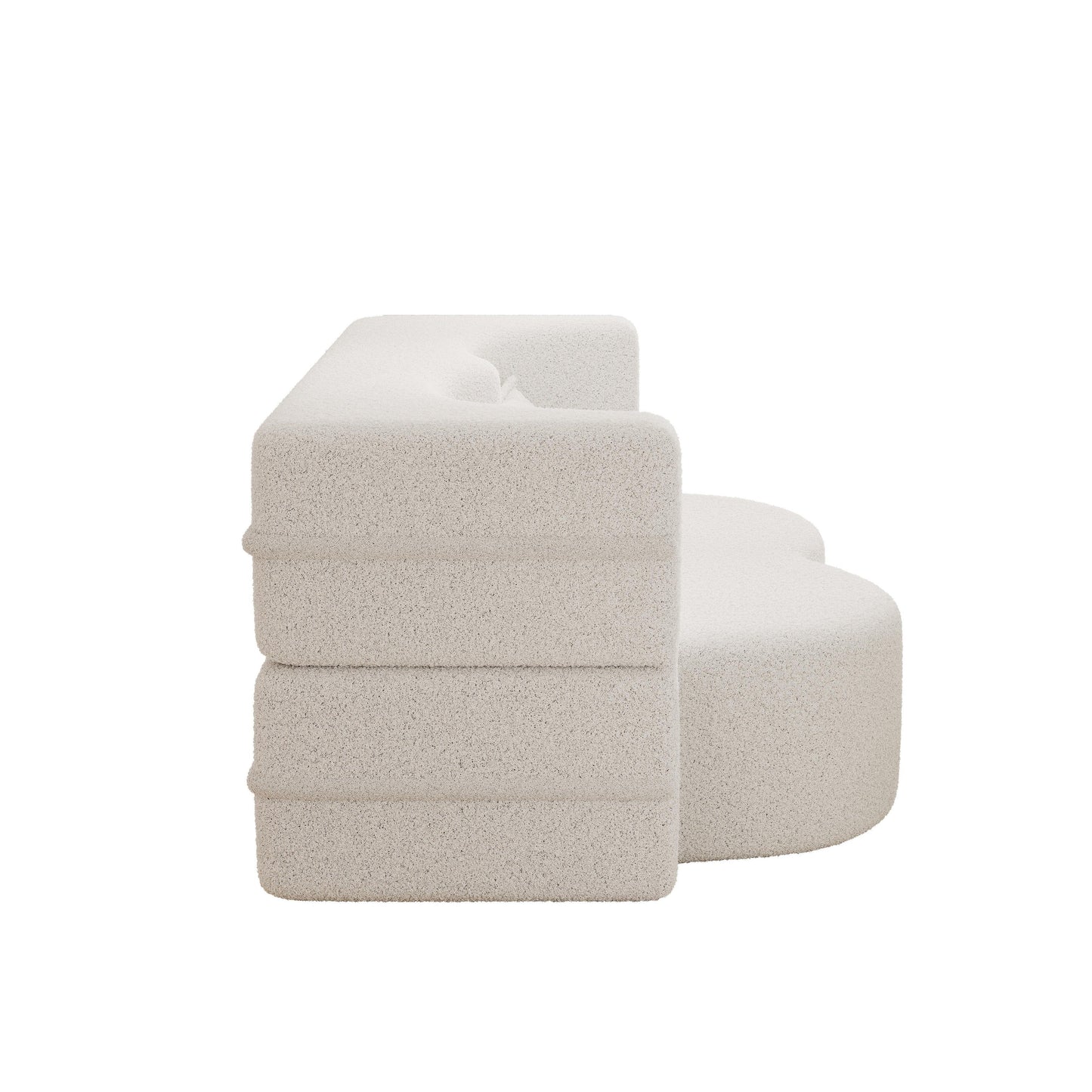 Canapé-lit convertible en tissu Teddy blanc 78 pouces, garni de mousse, avec 2 oreillers et matelas pliant, pour le salon
