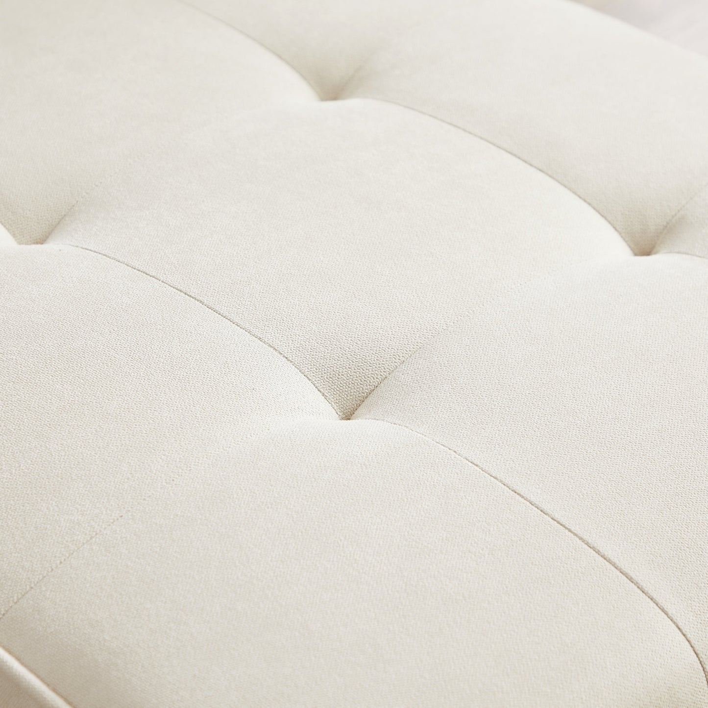 Canapé sectionnel convertible 3 places en lin blanc de 94,5 po avec méridienne et sac de rangement