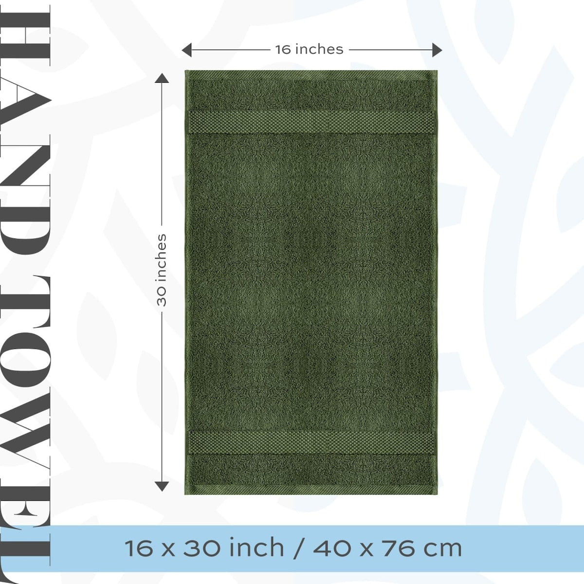 White Classic Luxury Cotton Hand Towel 16x30 - Set of 6