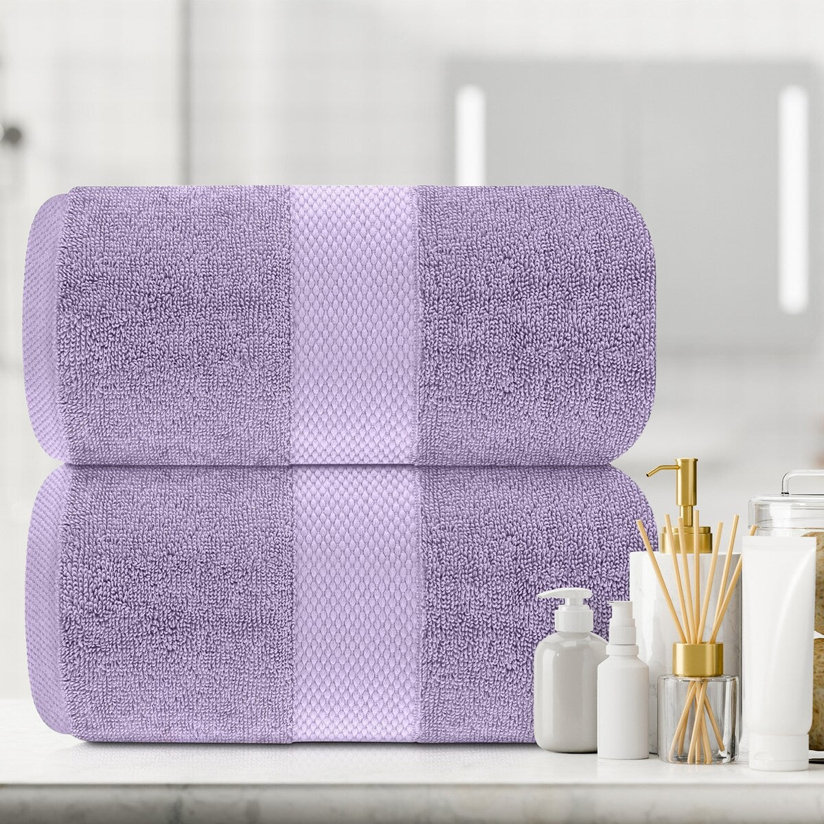White Classic Luxury Cotton Oversized Bath Sheet 35x70 - Set of 2