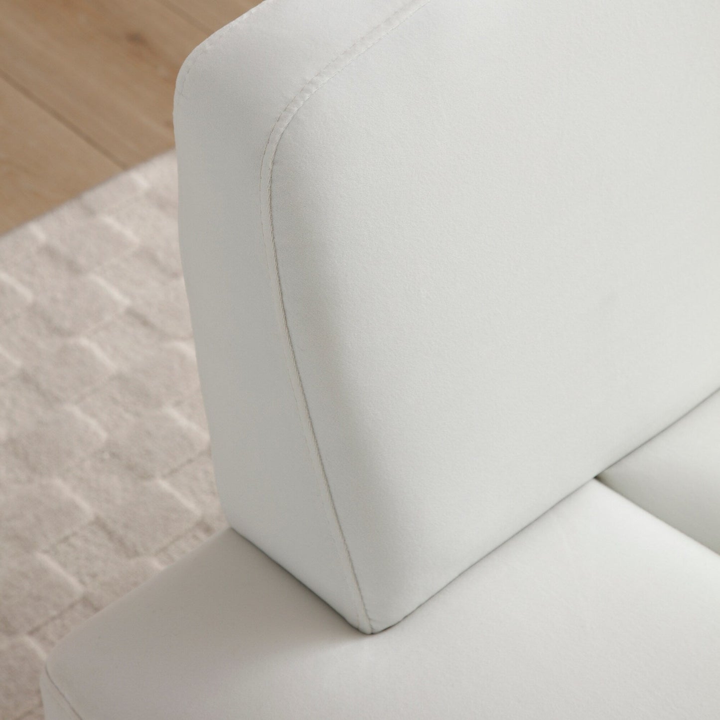 Banc de bout de lit rembourré blanc moderne 56,3 avec pieds en métal doré pour chambre à coucher
