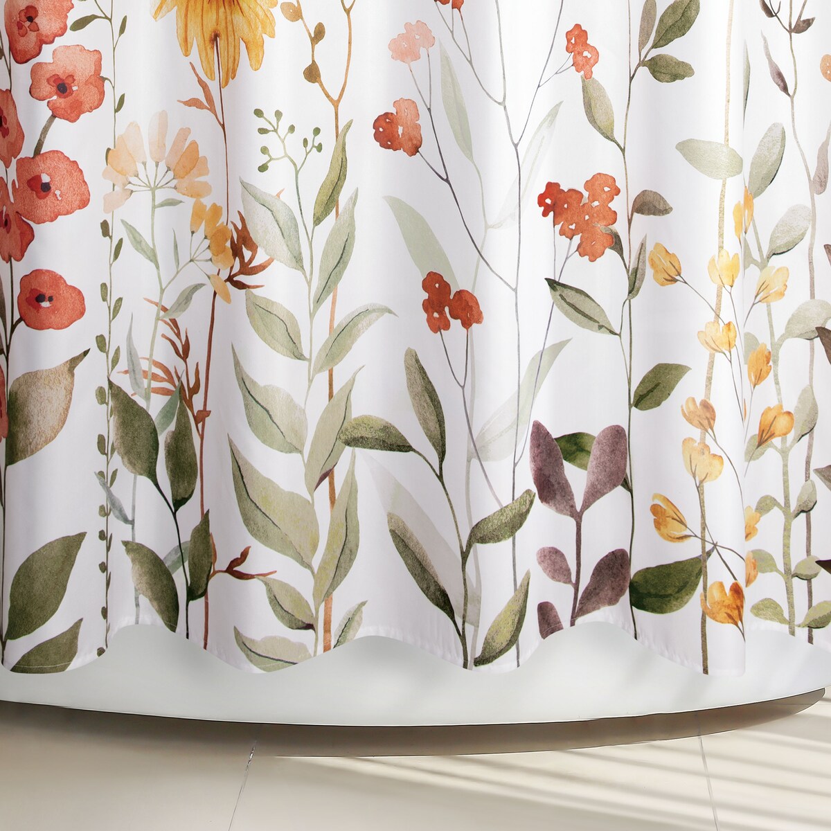 Wild Garden Polyester Fabric Printed Shower Curtain 70x72