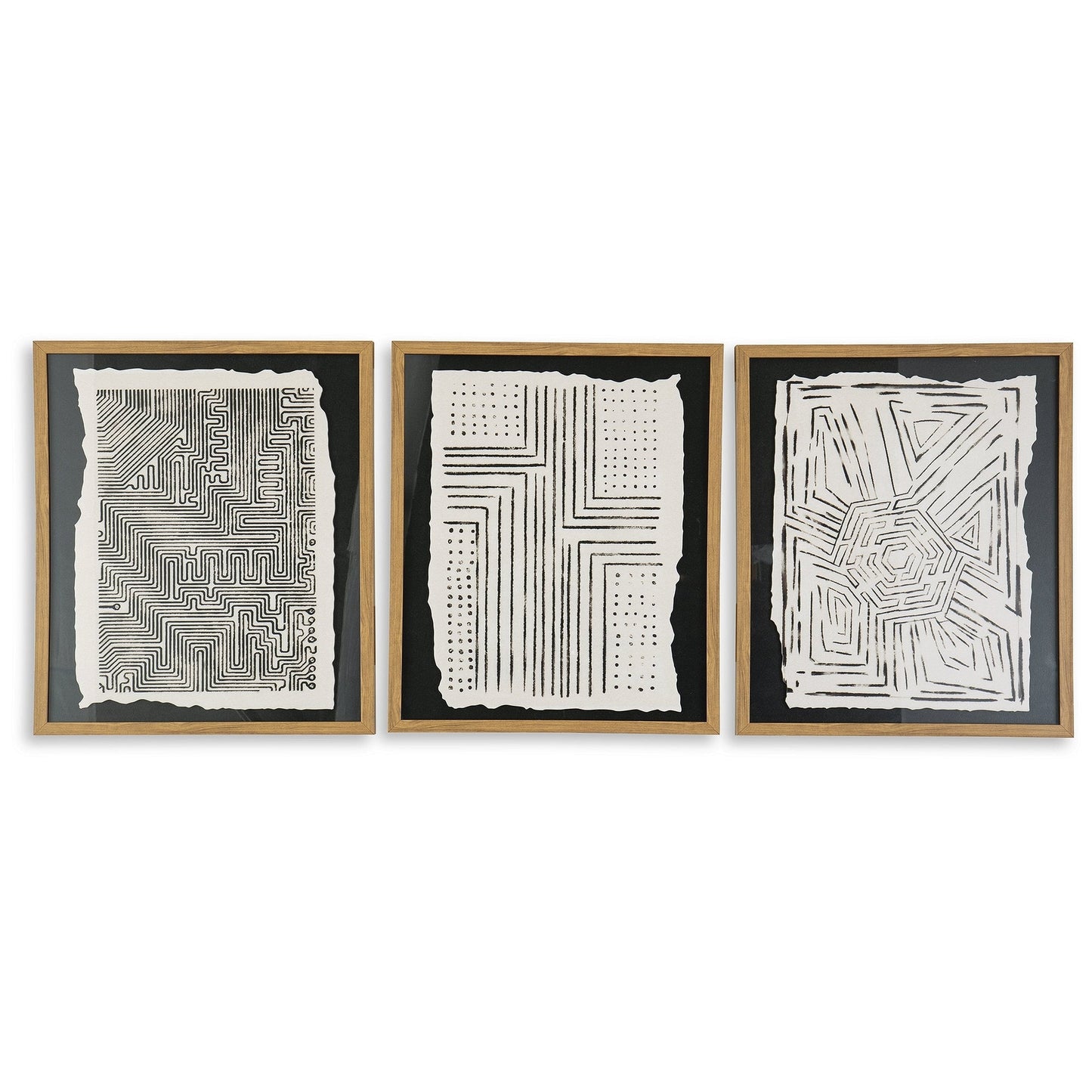 Wonderstow Black/Beige Wall Art, Set of 3