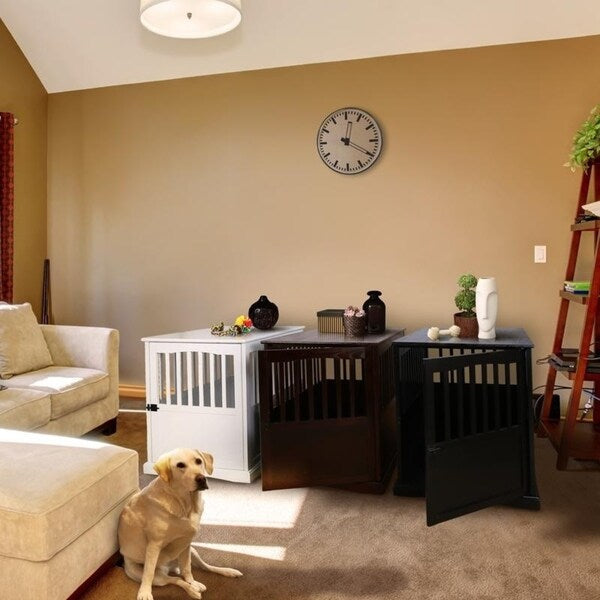 Wooden Pet Crate End Table with Lockable Door