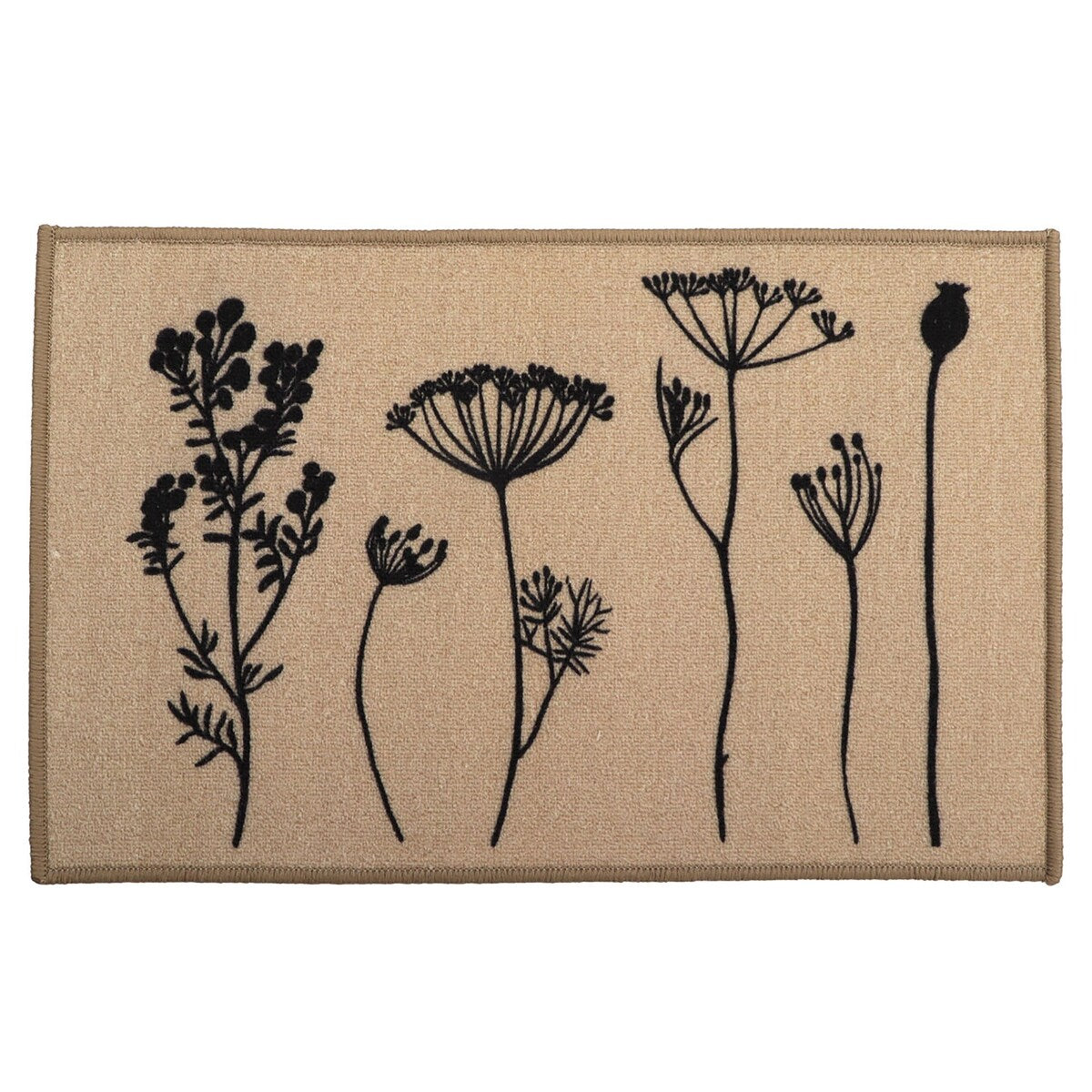 Wool Effect Wildflowers Kitchen Mat or Runner Rug
