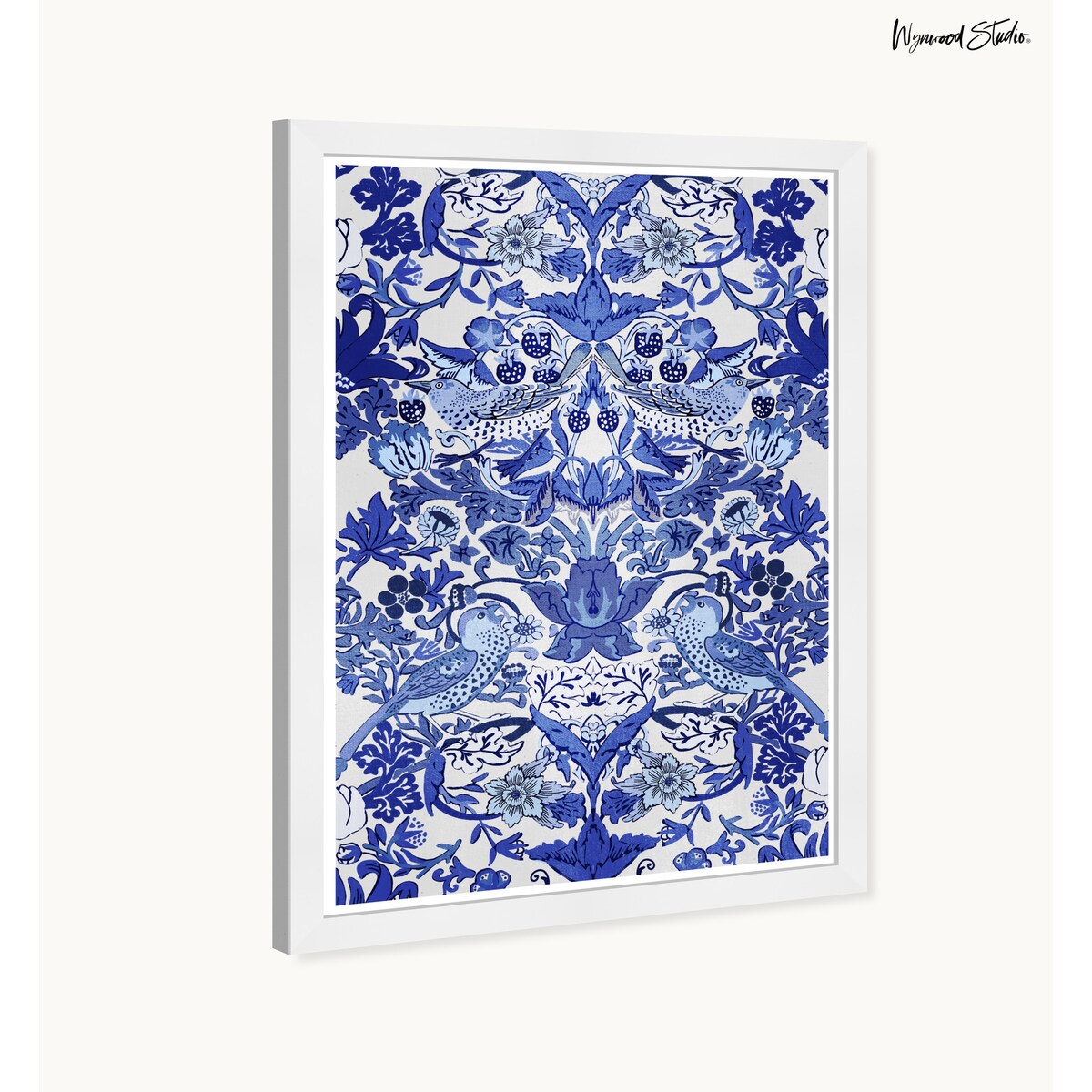 Wynwood Studio Tropical Collage Blue Framed Tropical Chinoiserie Art Prints