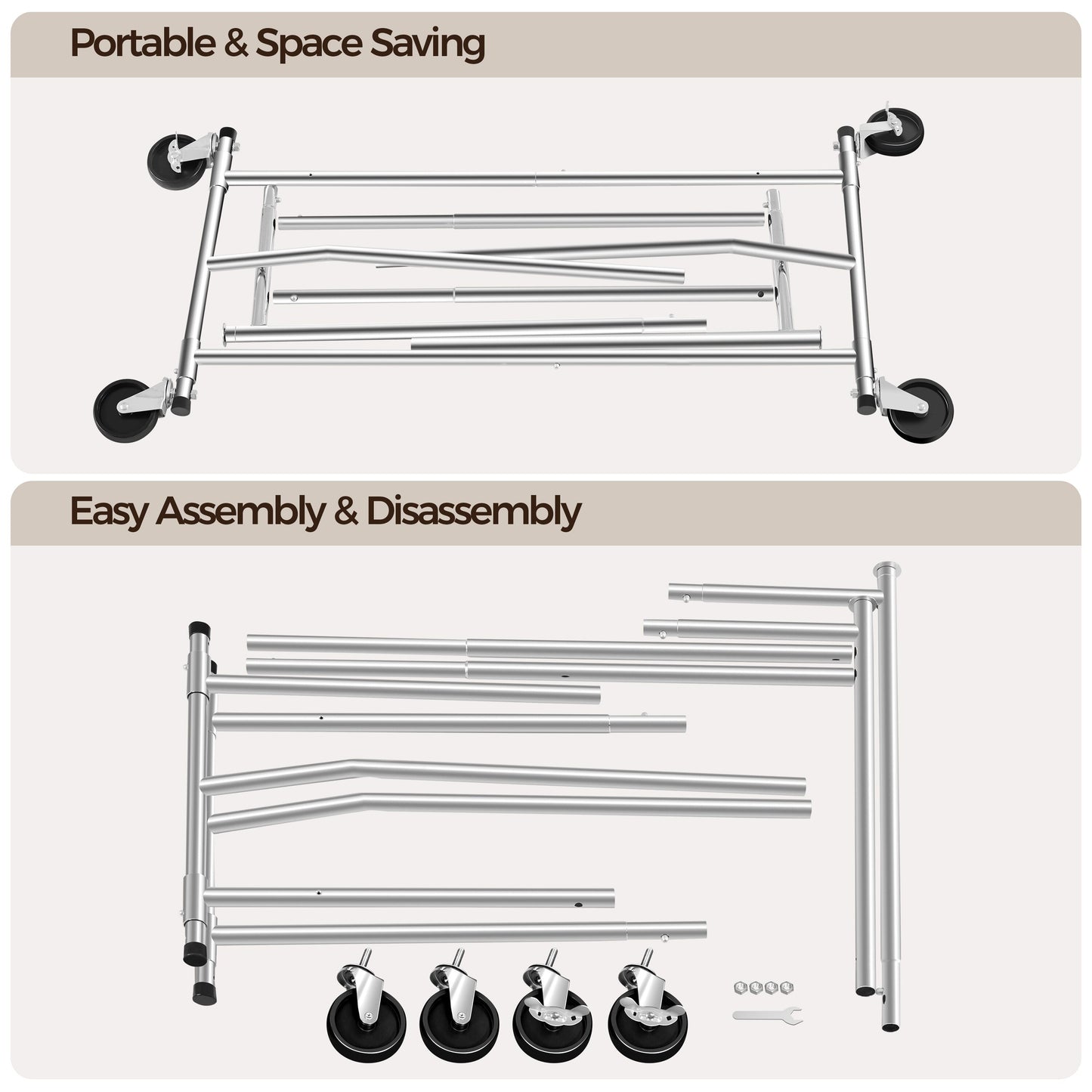 Yaheetech Clothing Garment Rack Commercial Premium Stainless Steel