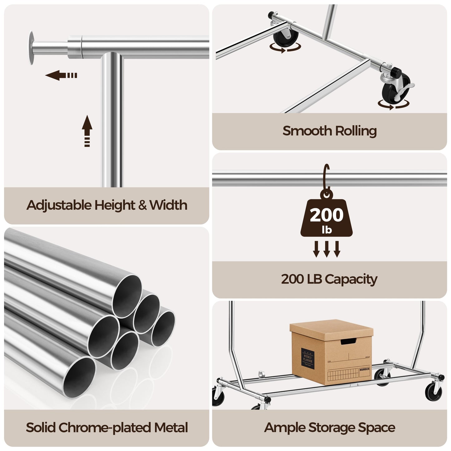 Yaheetech Clothing Garment Rack Commercial Premium Stainless Steel