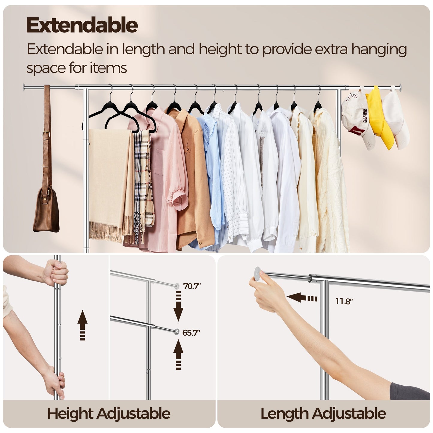 Yaheetech Clothing Garment Rack Commercial Premium Stainless Steel