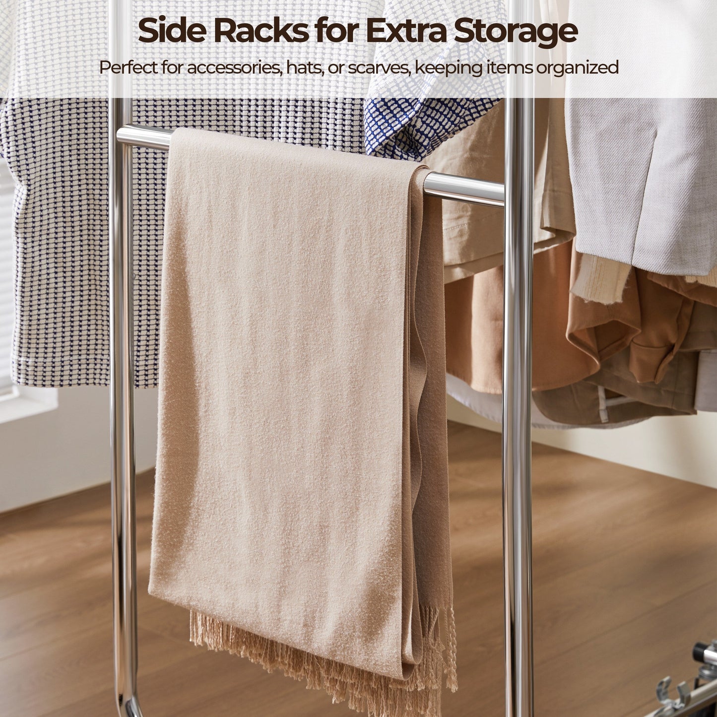 Yaheetech Commercial Grade Collapsible 2 Rack Clothing and Garmet Rack