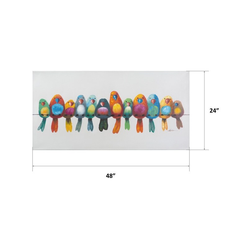 Yosemite Home Decor 'Birds on a Wire I' Original Handpainted Wall Art - multi