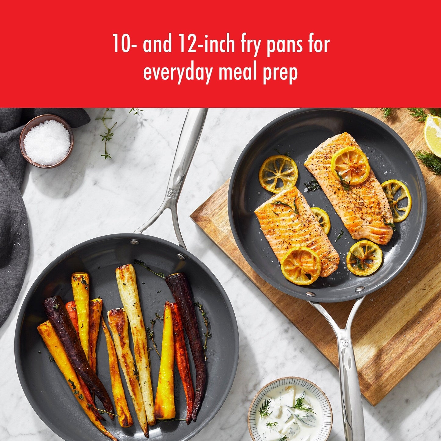 ZWILLING Energy Plus 2-pc Stainless Steel Ceramic Nonstick 10-in & 12-in Fry Pan Set