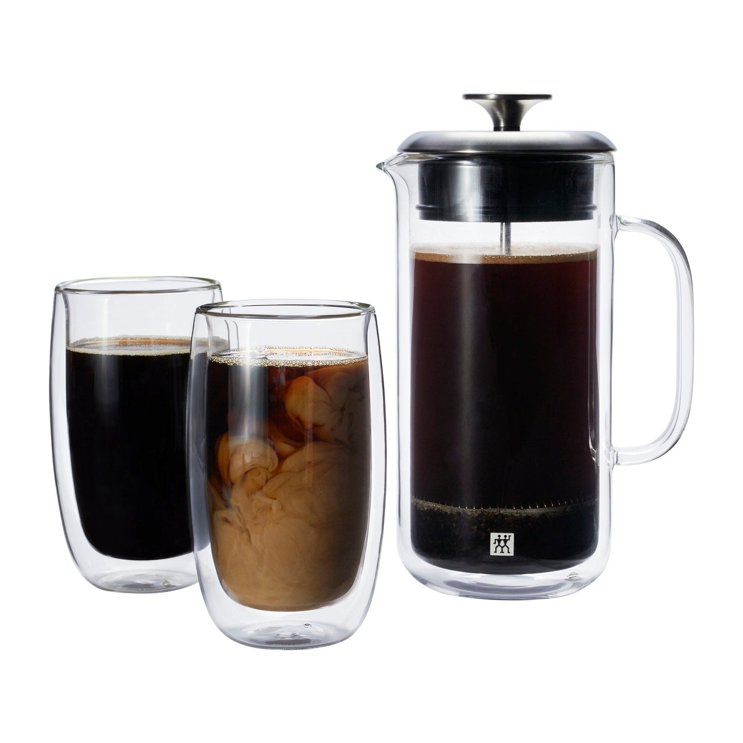ZWILLING Sorrento Double Wall French Press and Latte Glass - Clear - 27-oz